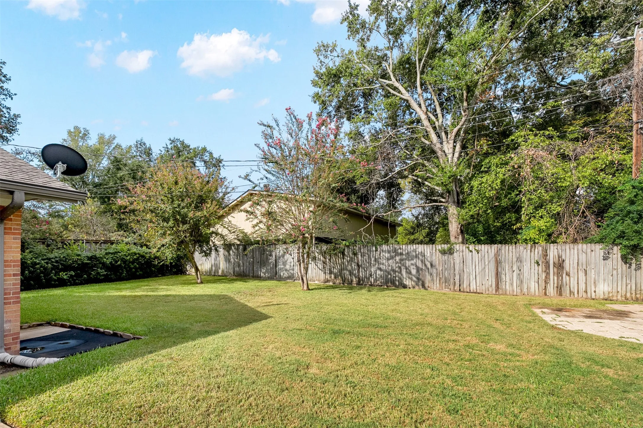 Fenced backyard