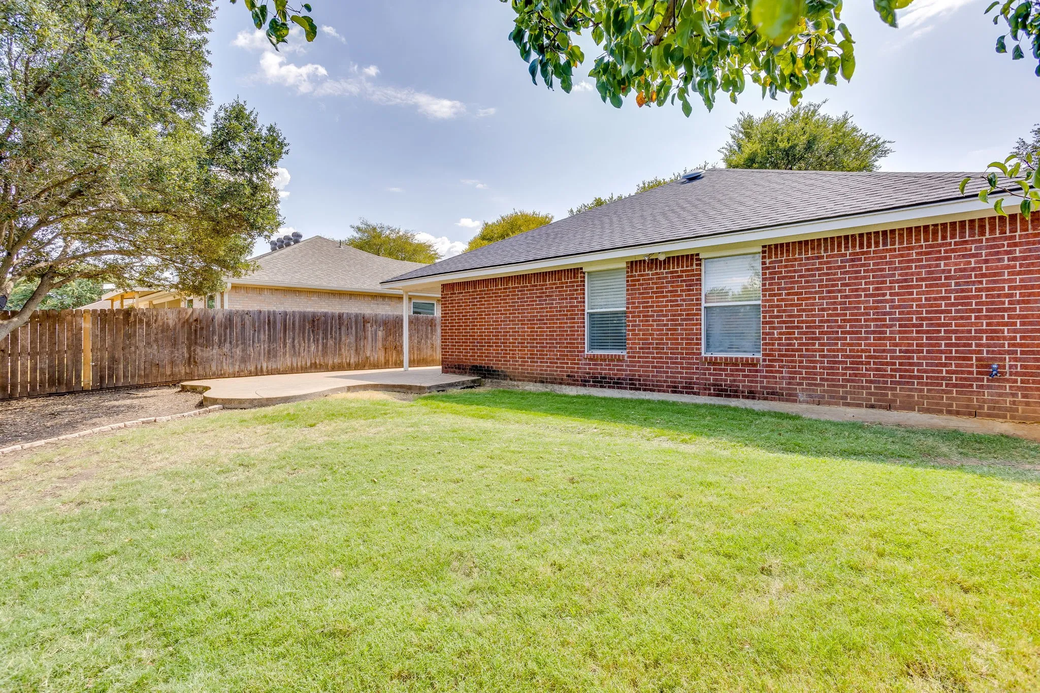 Large backyard and large covered patio
