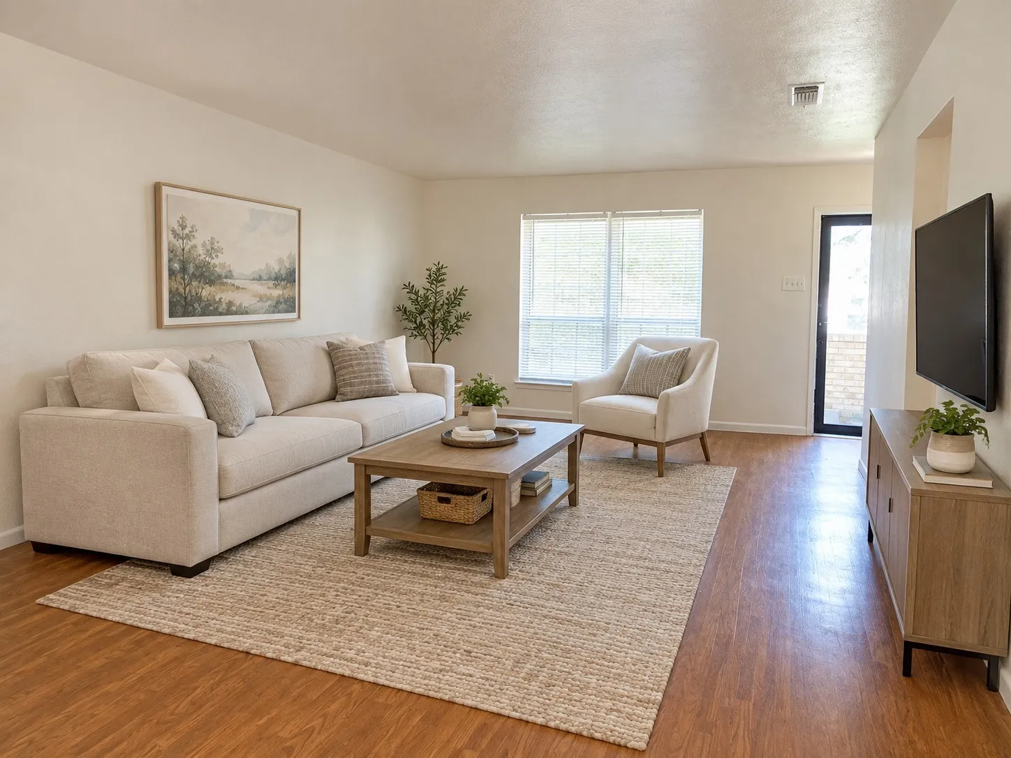 Living area virtualy staged using AI
