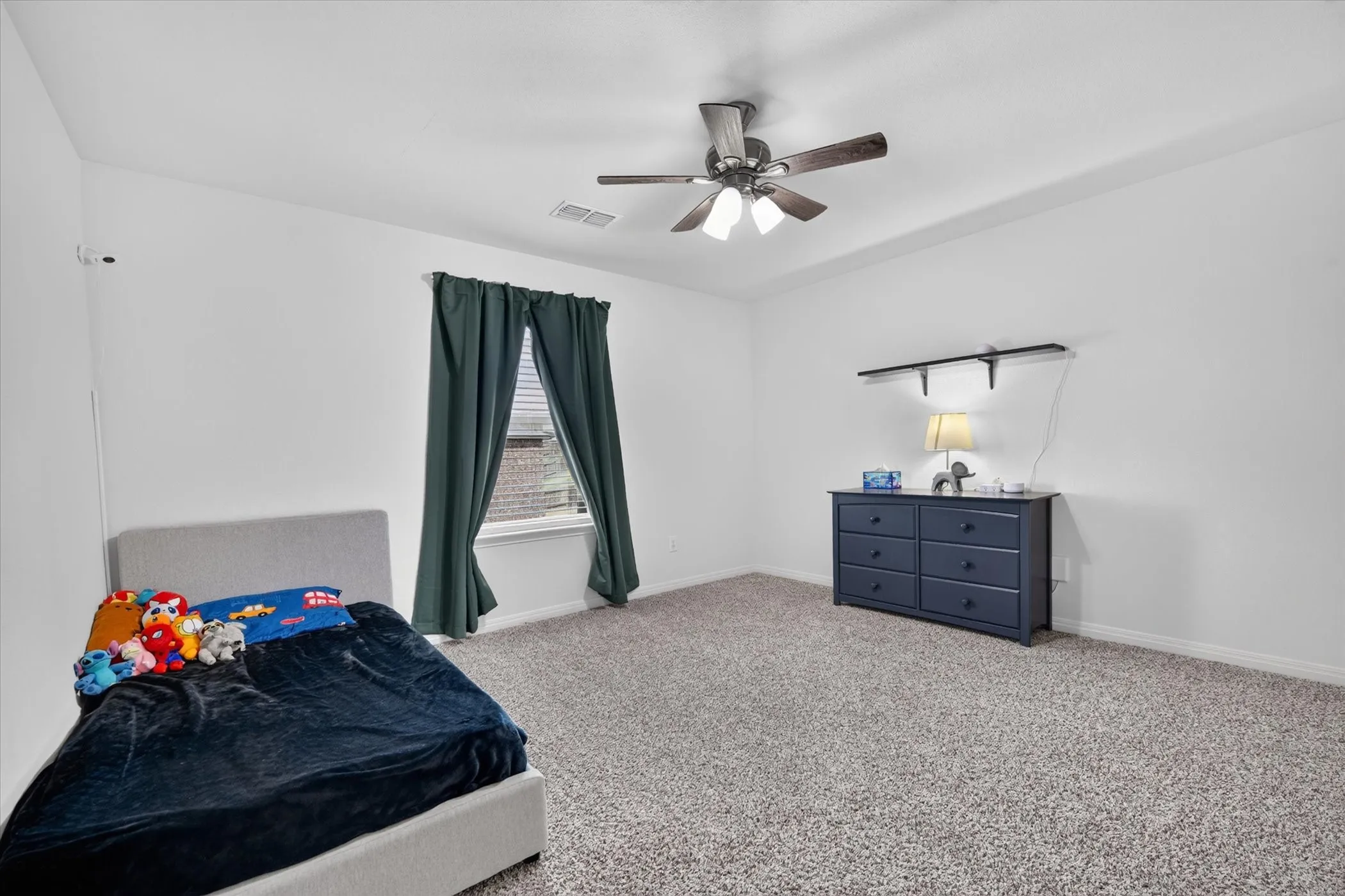 Neutral-toned carpeting throughout