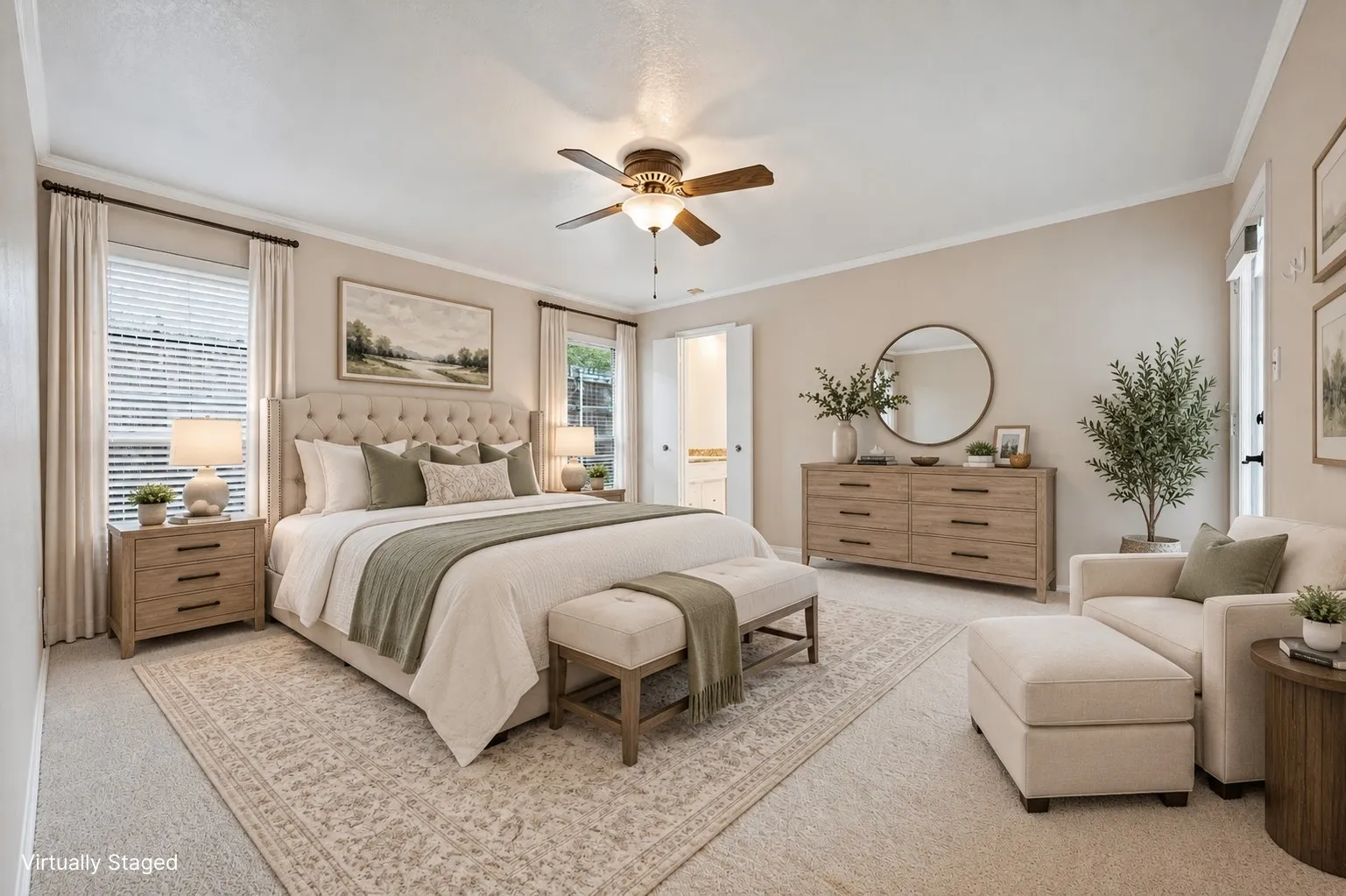 VIRTUALLY STAGED PRIMARY BEDROOM
