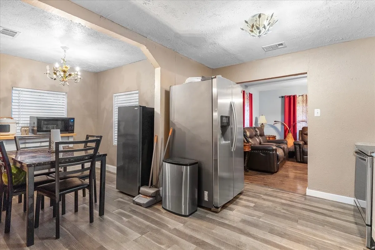 Wood-finish flooring throughout
