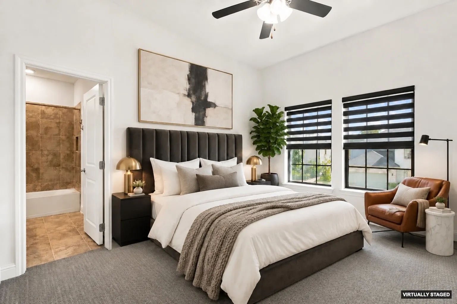 Upstaris bedroom with ensuite bathroom and huge walk in closet.