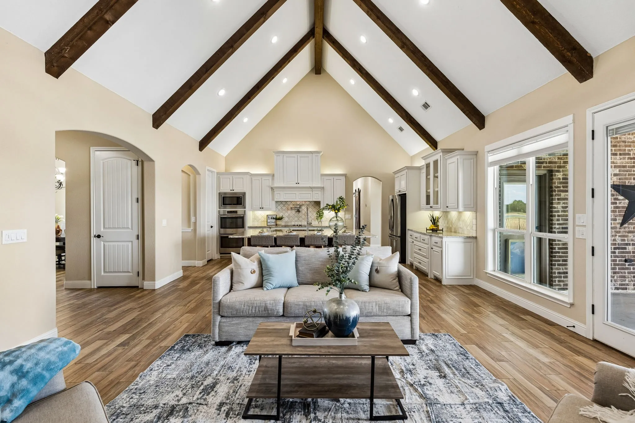 Open concept living room and kitchen