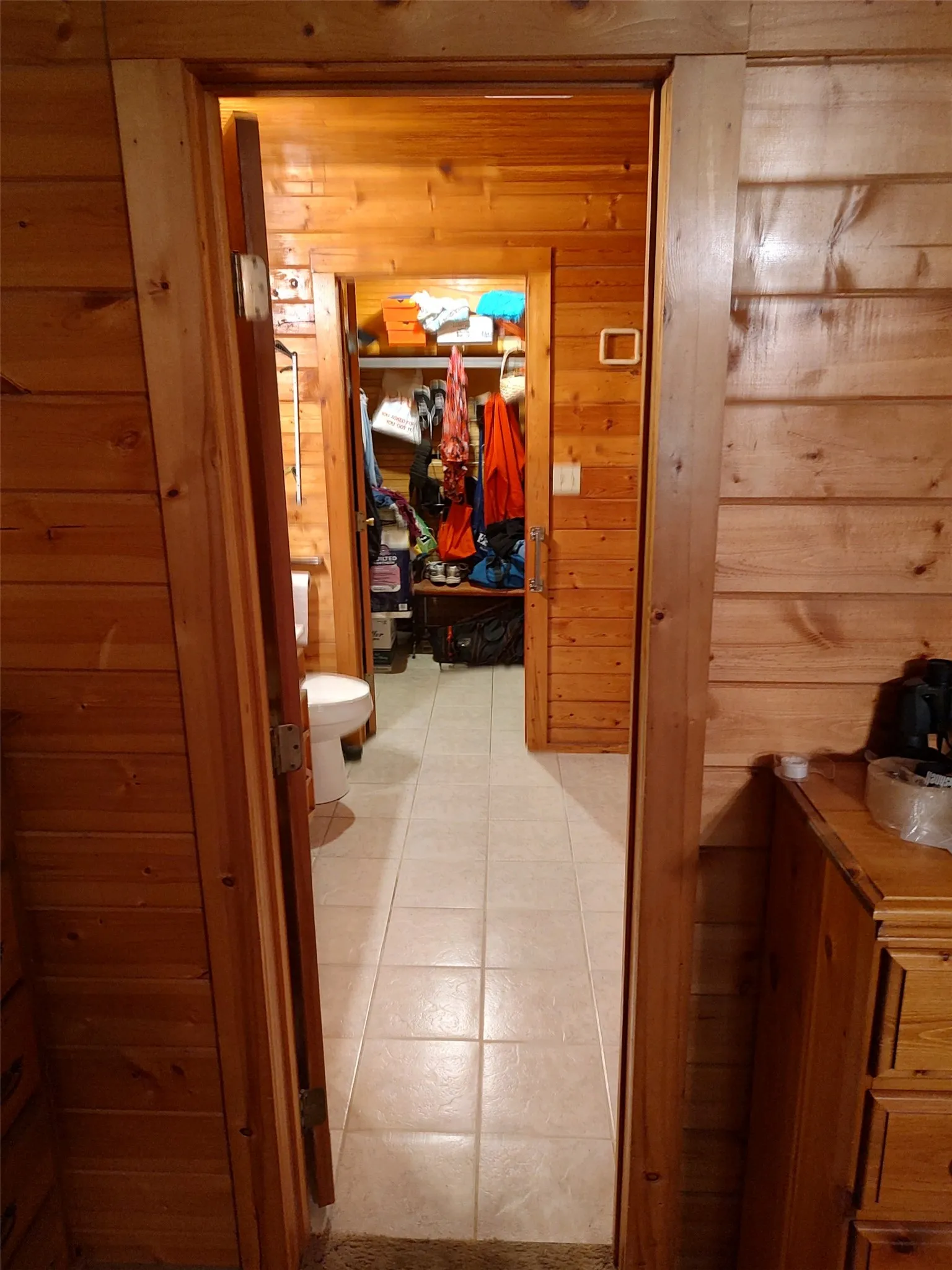 View from primary bedroom looking into primary bath and walk-in closet.