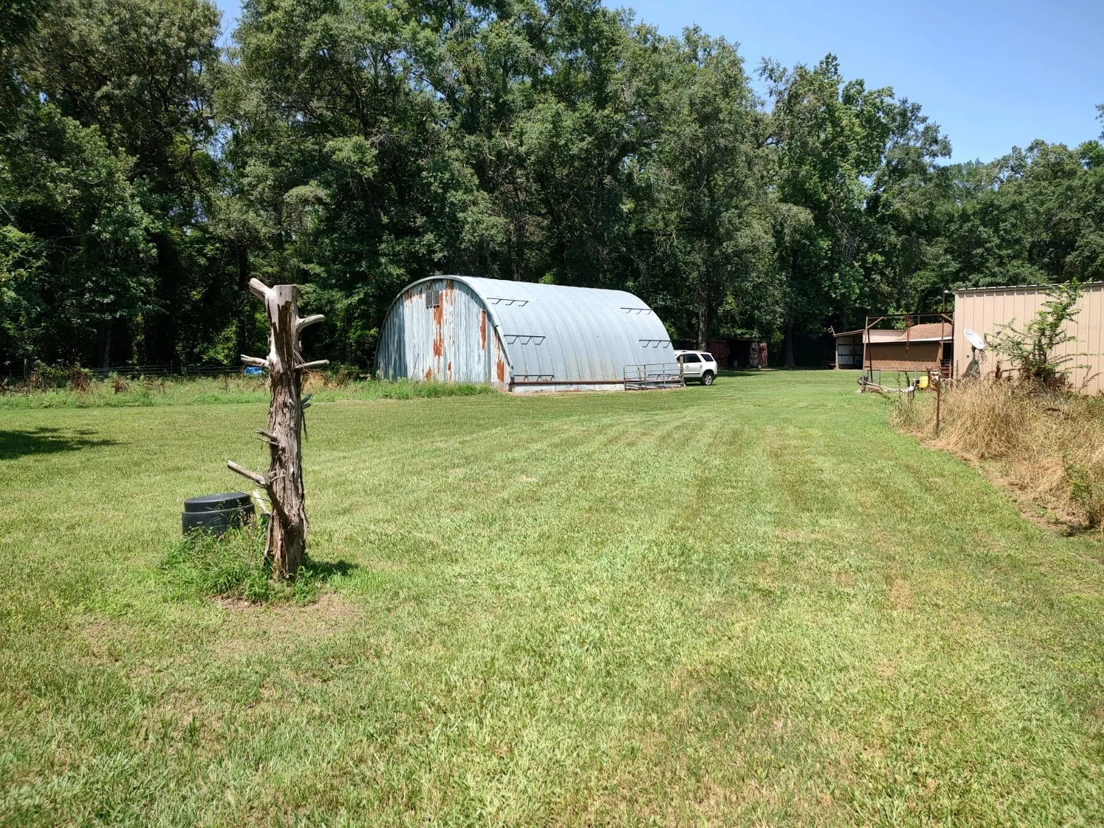 Quonset hay barn.