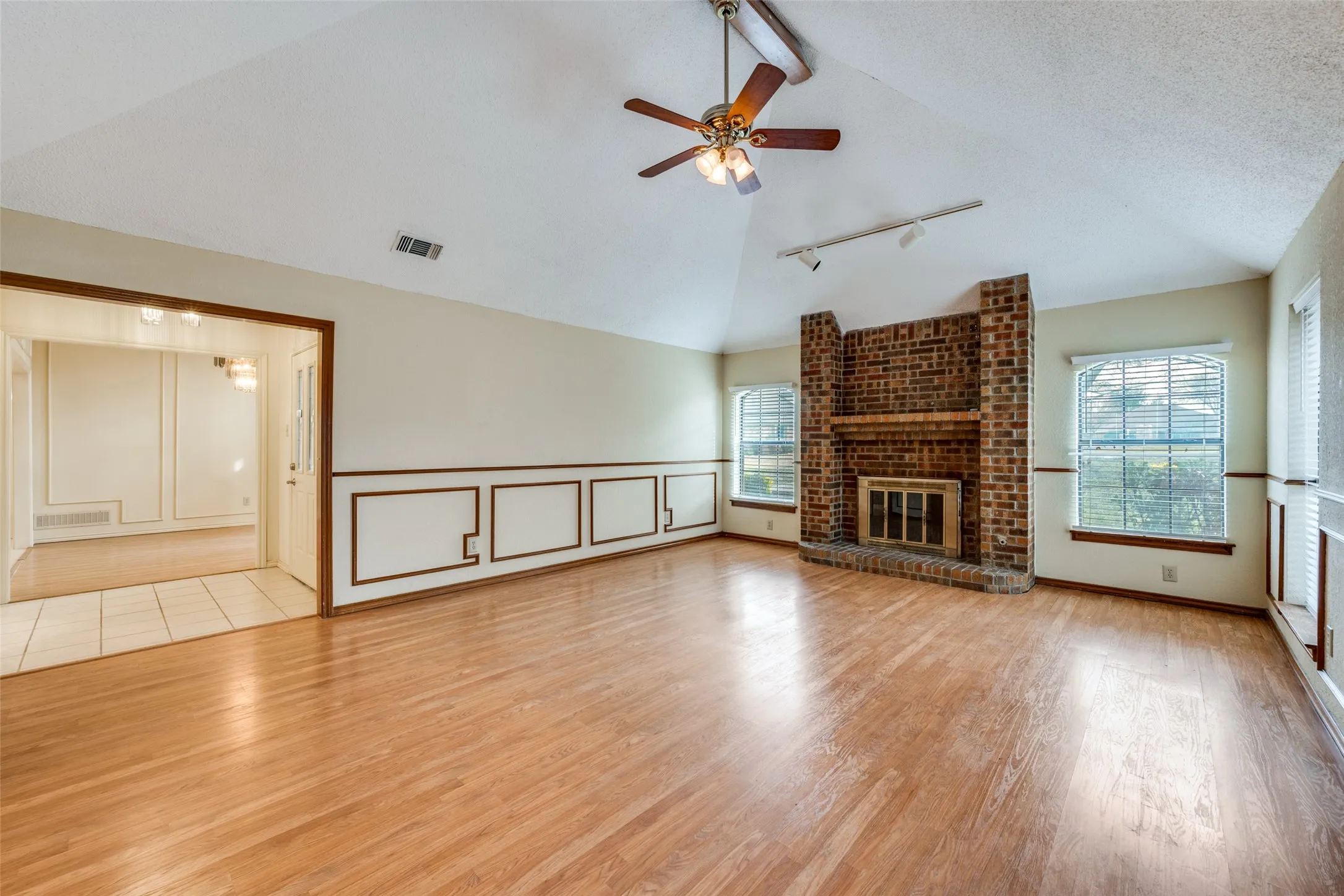 Living Room Open to Entry and Dining Area