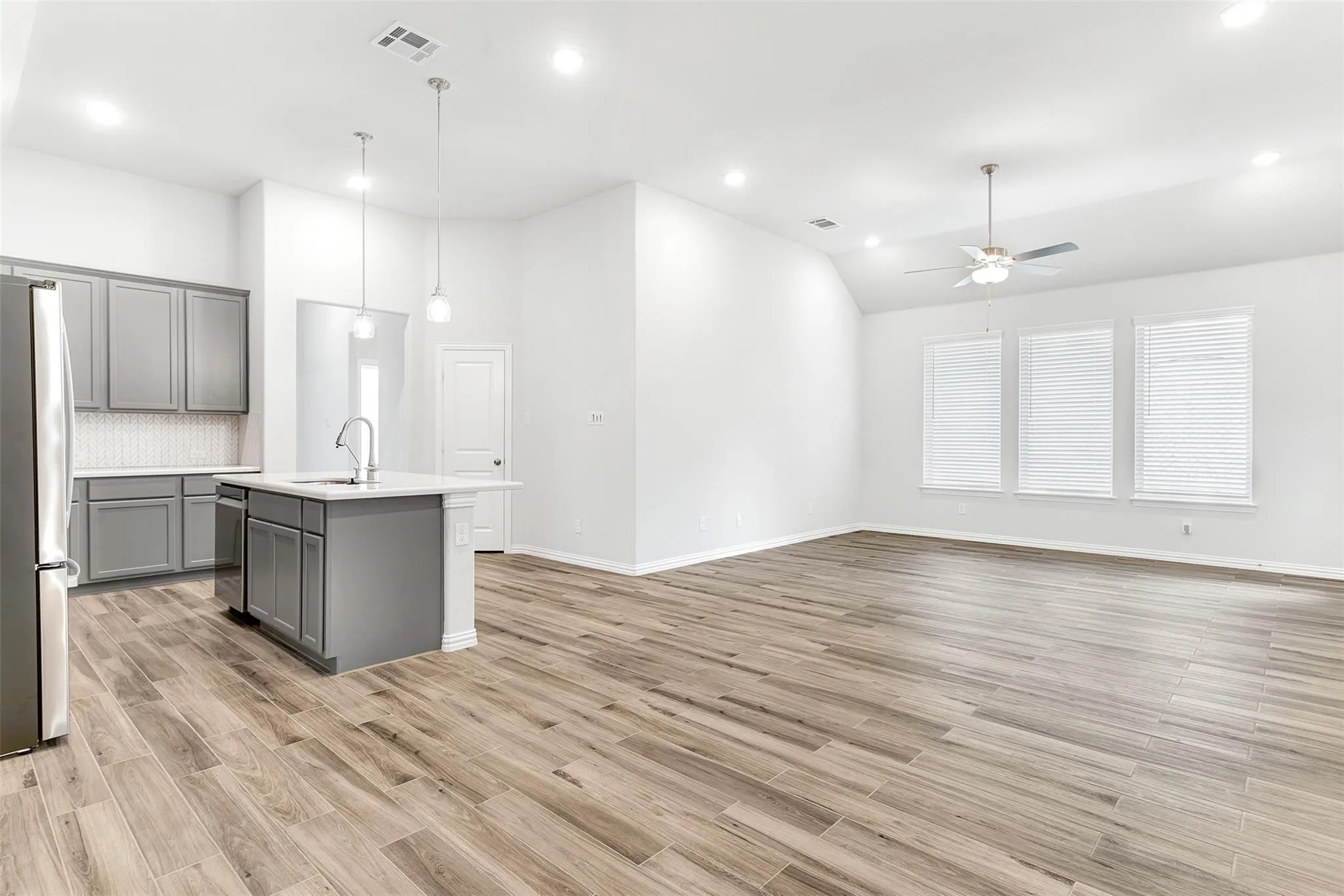 Dining area is open to the kitchen and living room