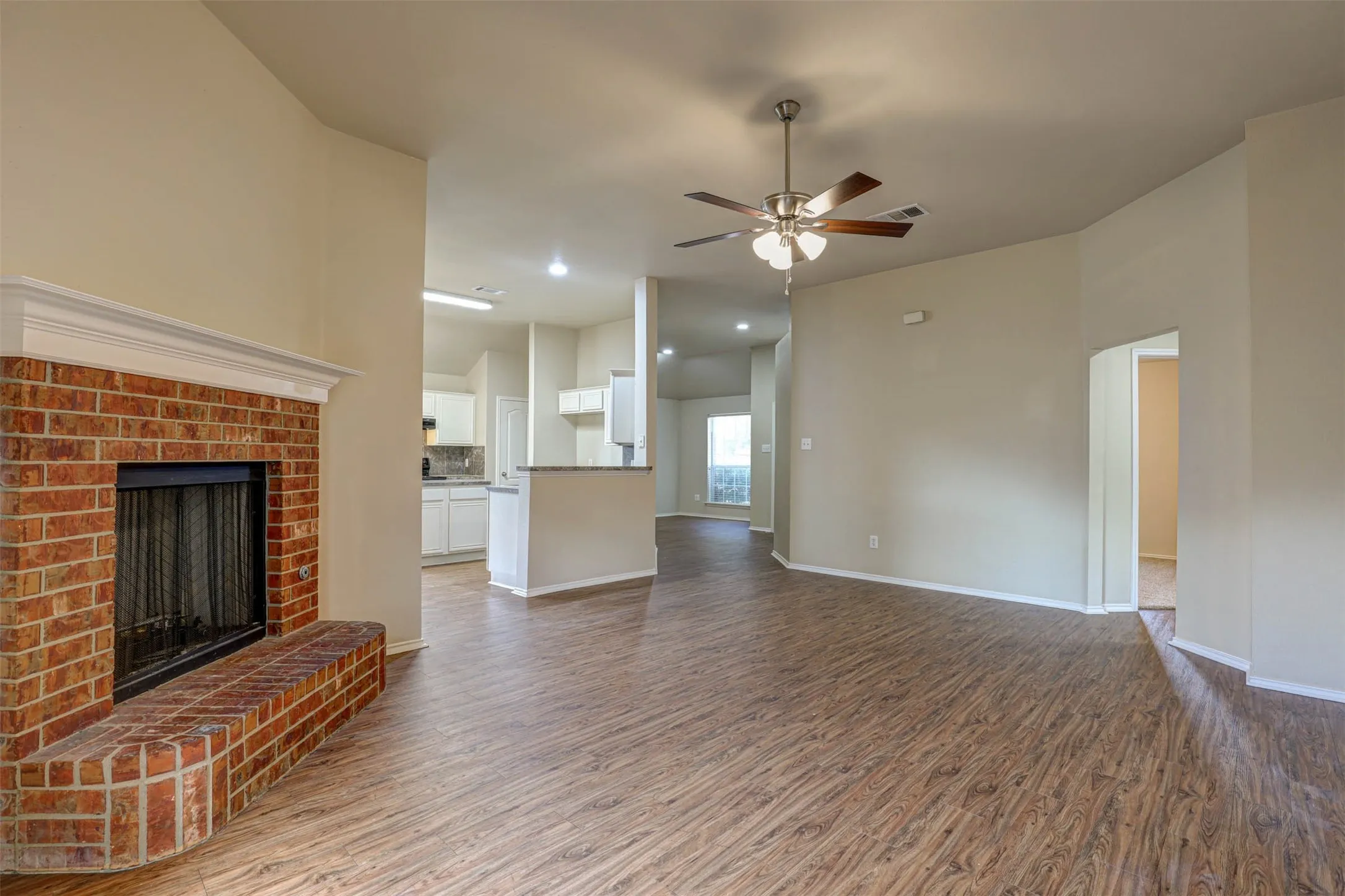 Kitchen opens to the family room