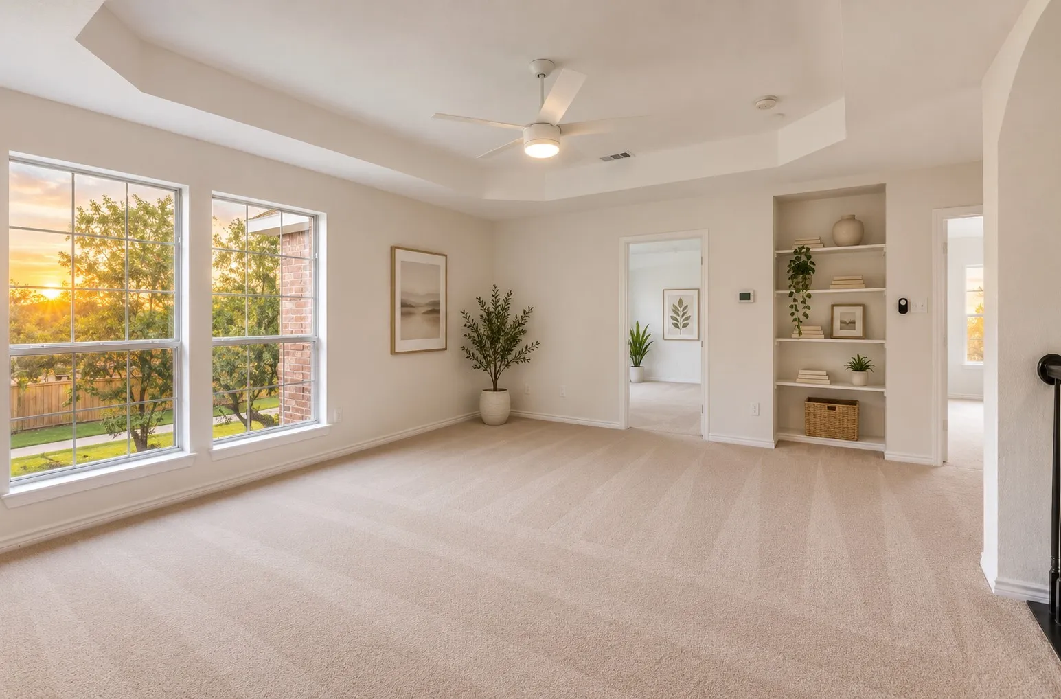 tall windows and beautiful room