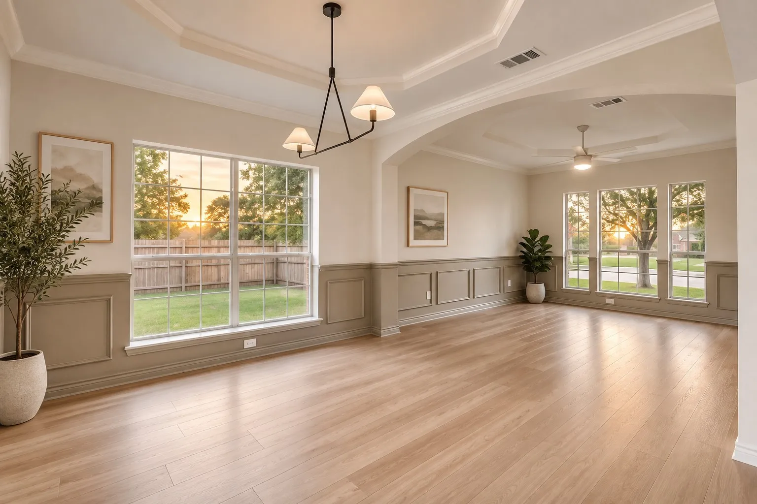 tall windows and beautiful fixtures