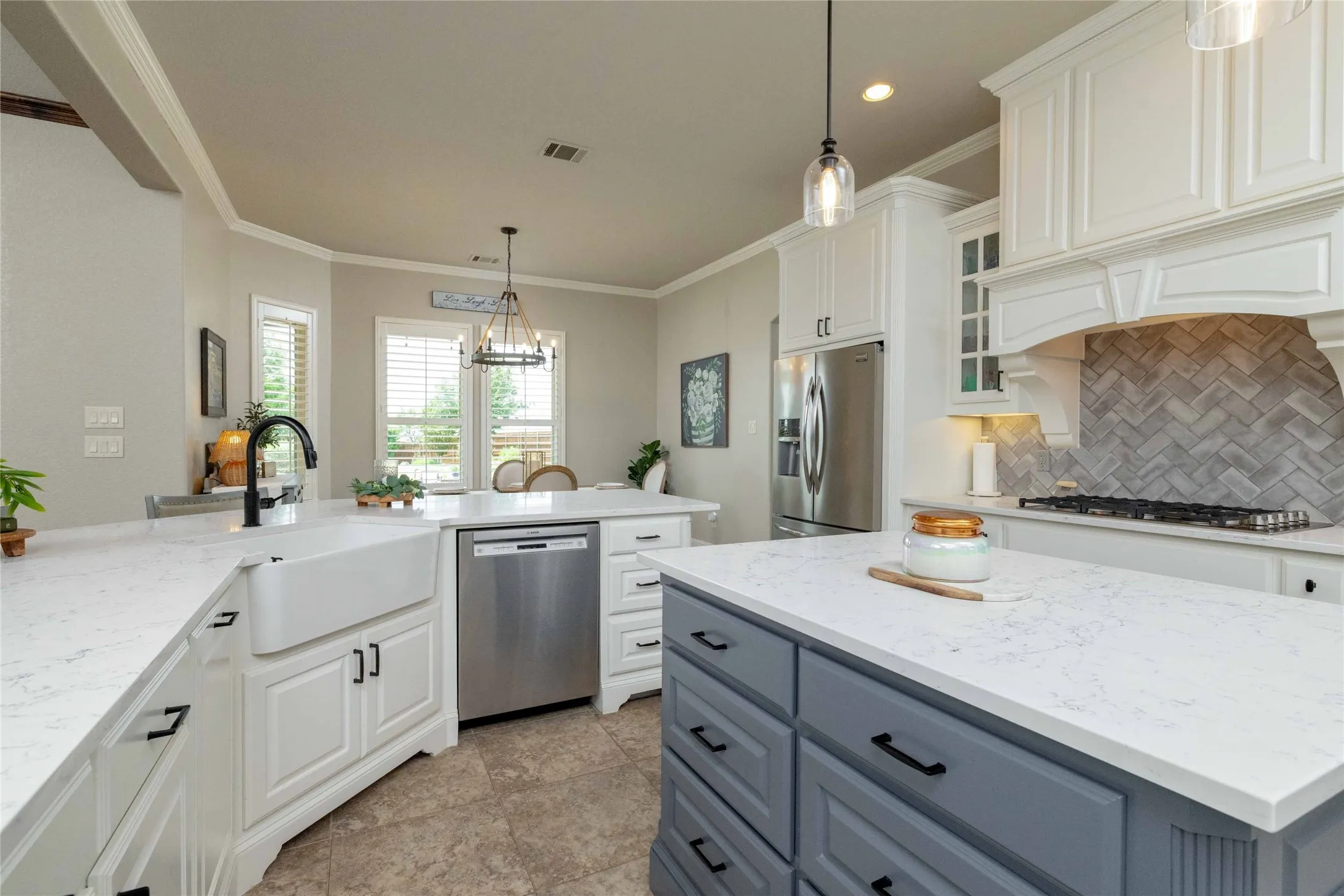 Tons of Counter Space, Farm Sink & Convenient Island w Storage...