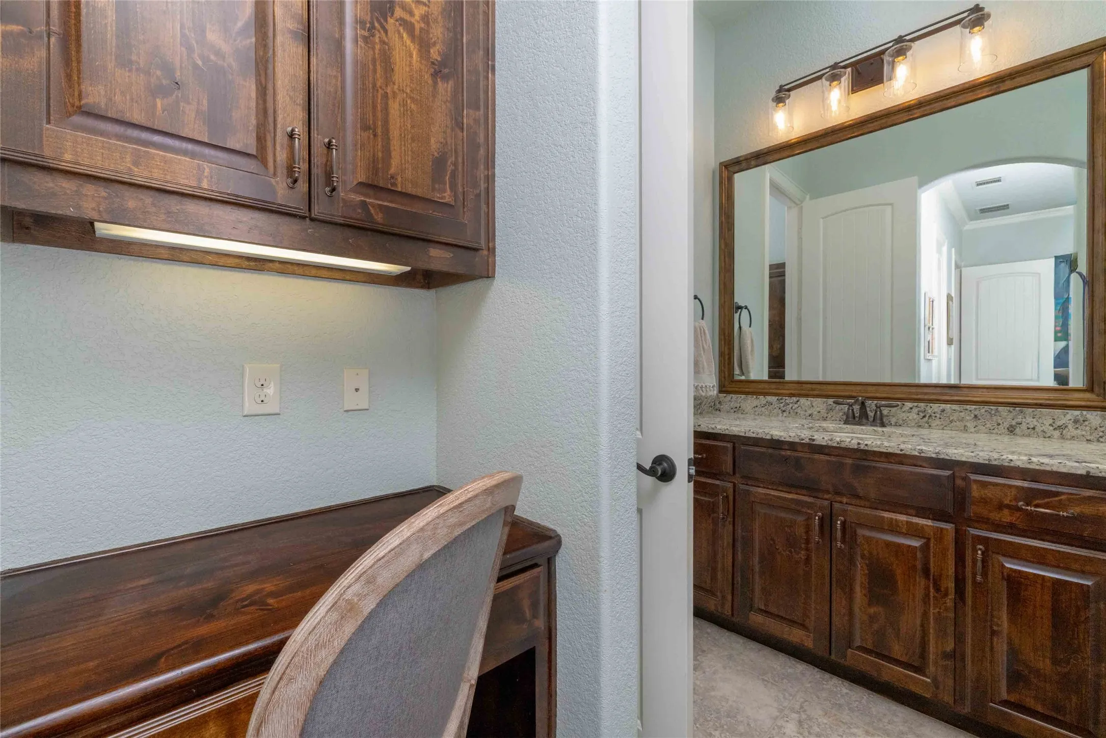 Bedroom Desk Area in Bedroom 2...View of Vanity in Jack & Jill Bath...