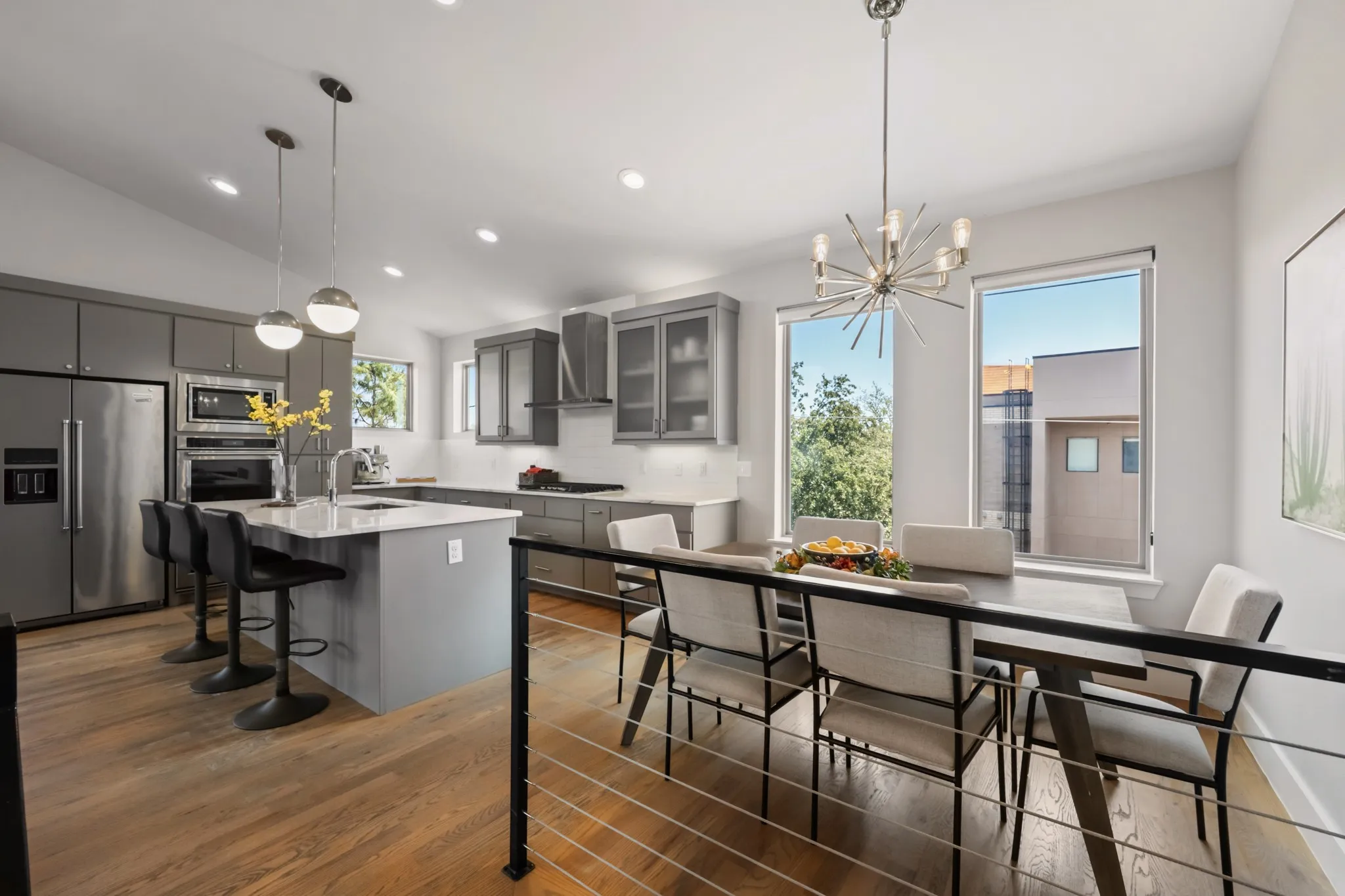 Kitchen opens directly to the dining area