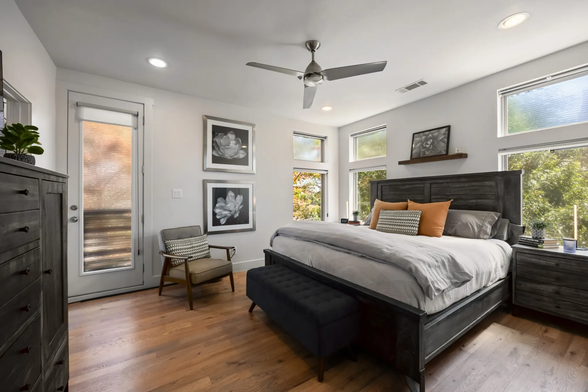 Primary bedroom with private balcony