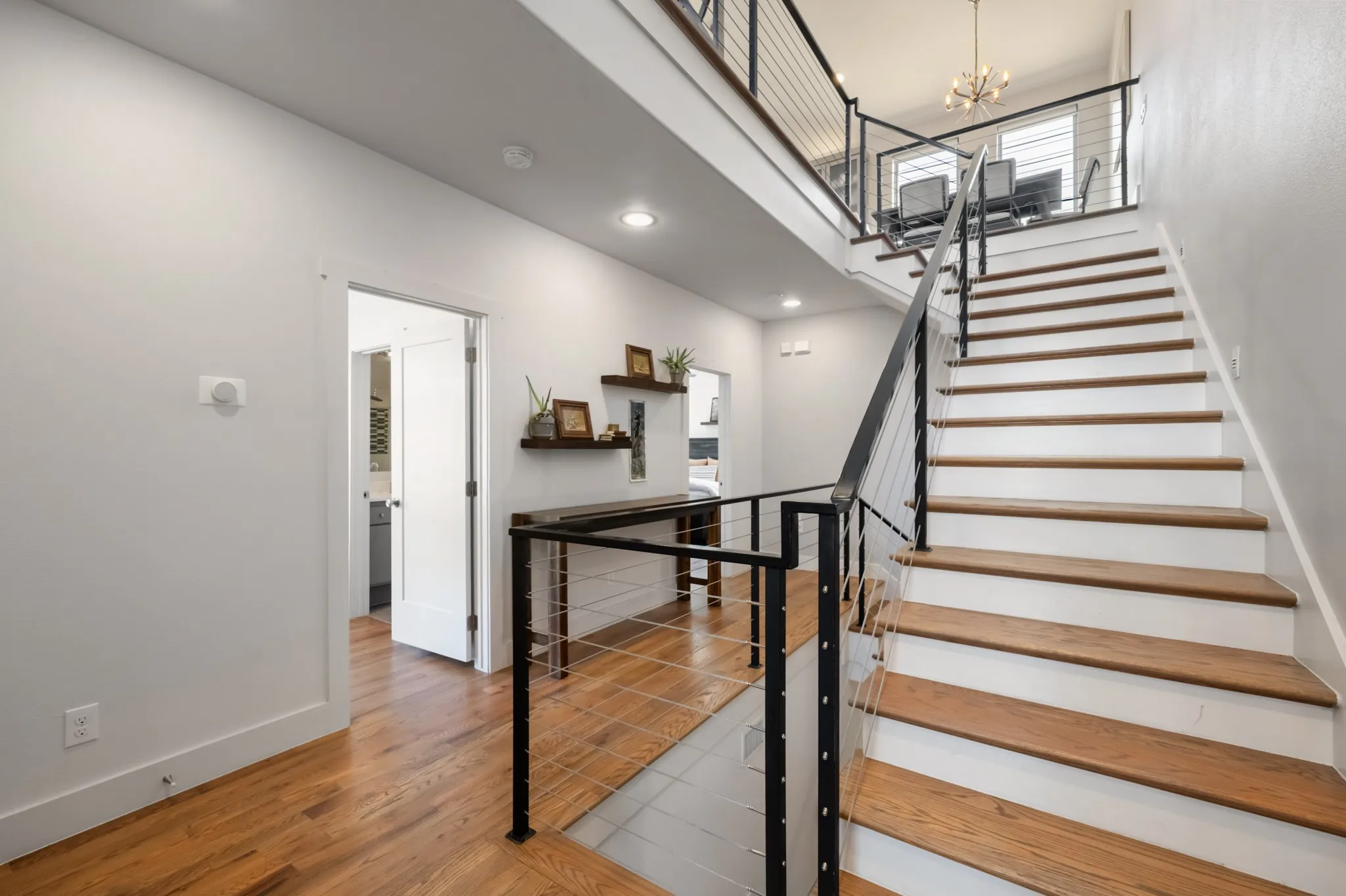 Open stairwell connecting all three floors