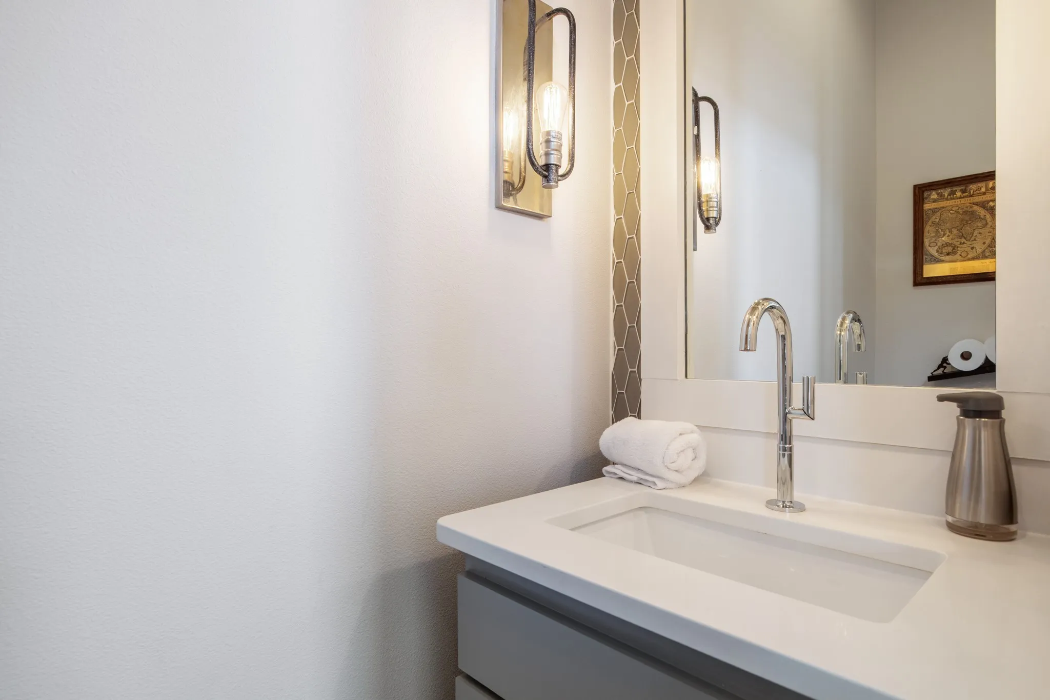 Powder bath off the main living area