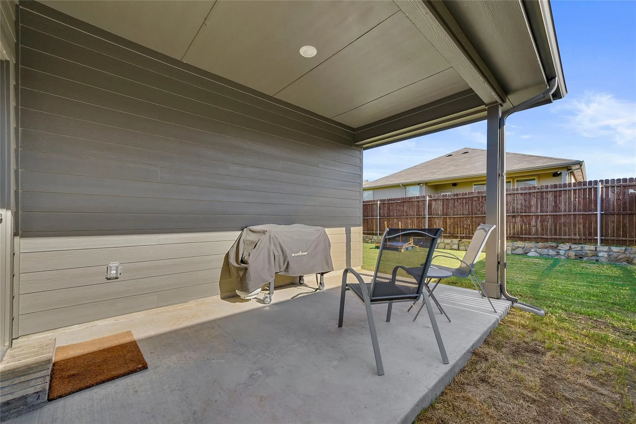 View of patio with grilling area