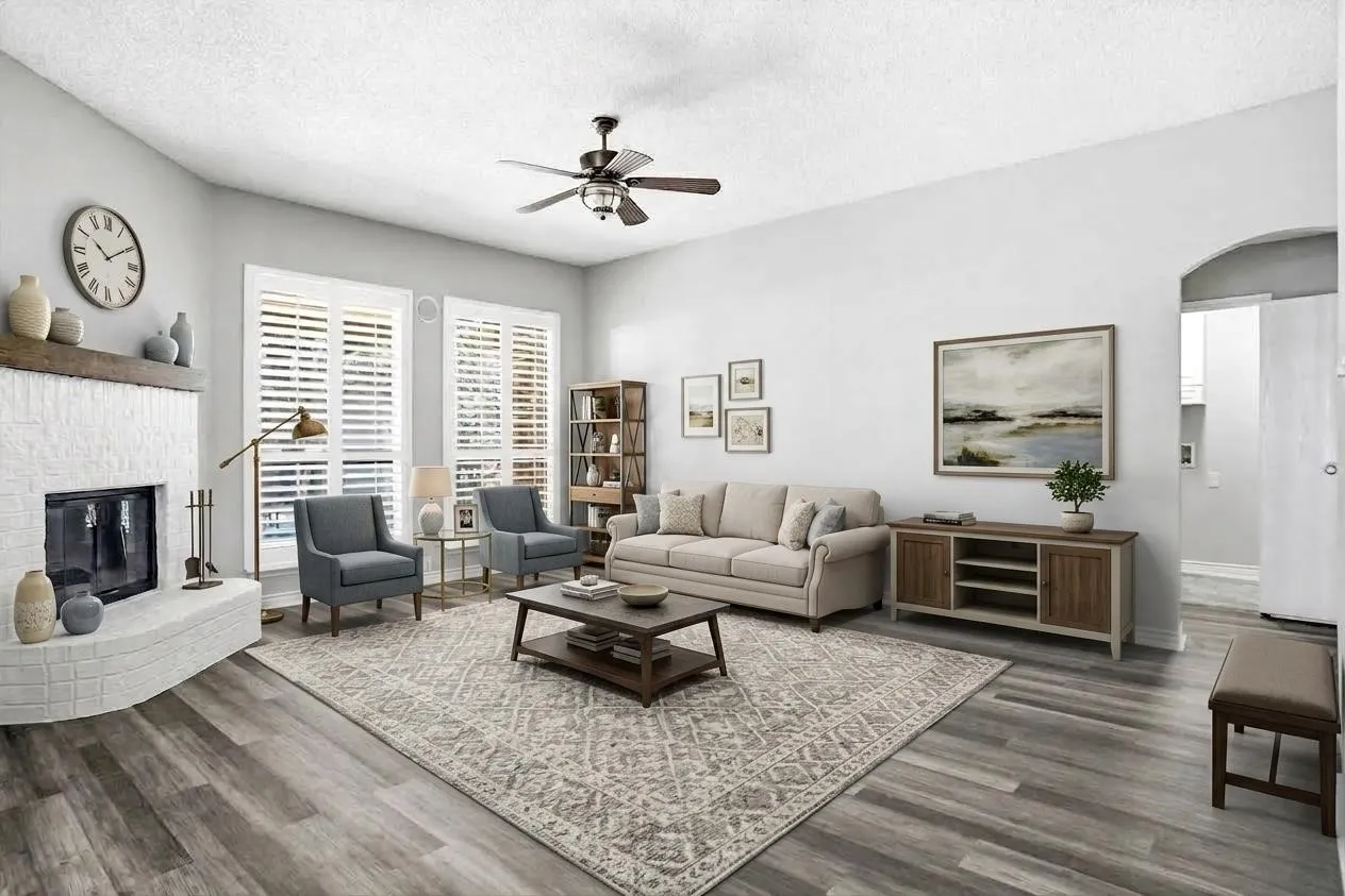 Staged version of the living room
