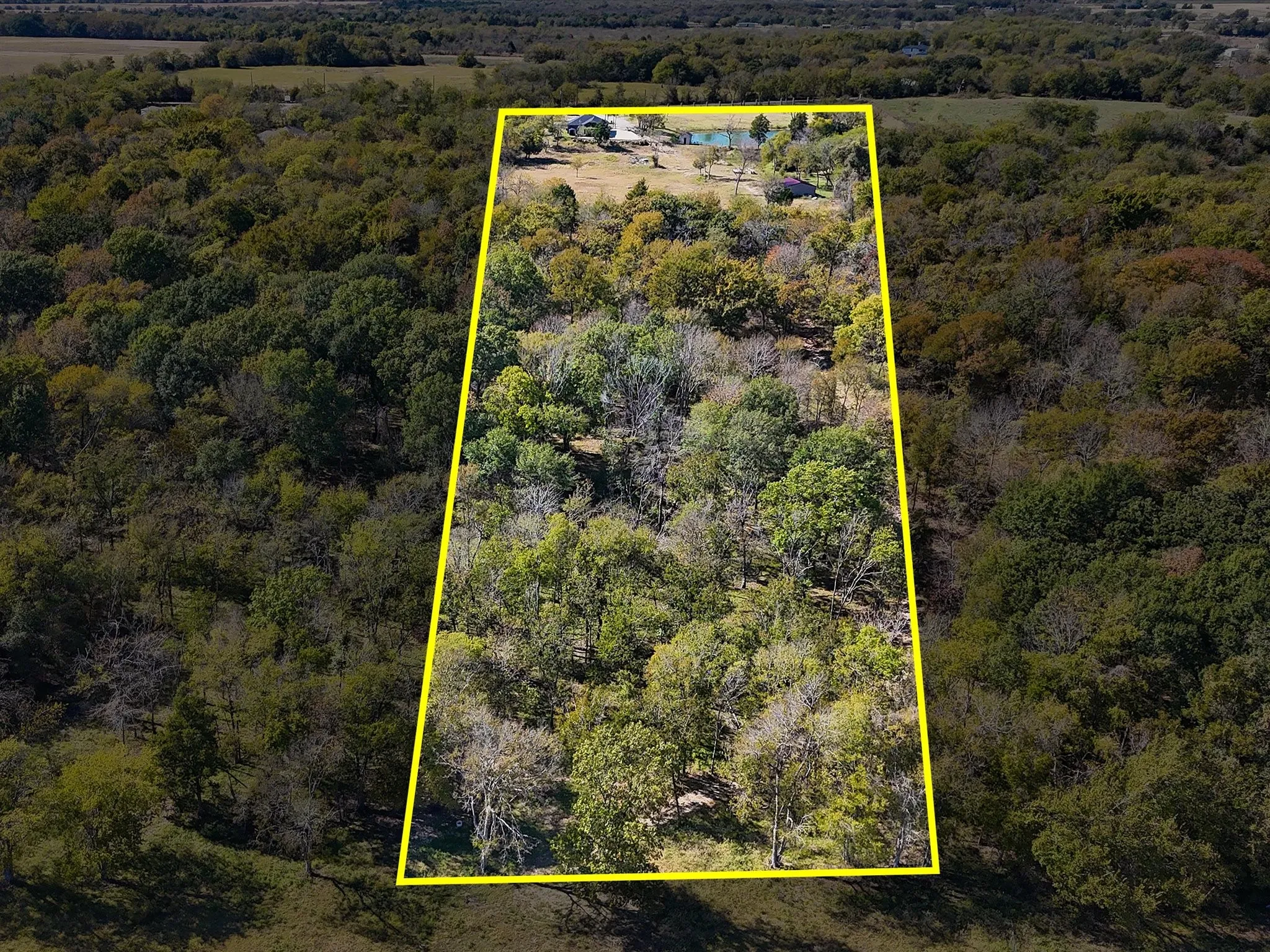 Expansive treed parcel with a natural pond and clearings