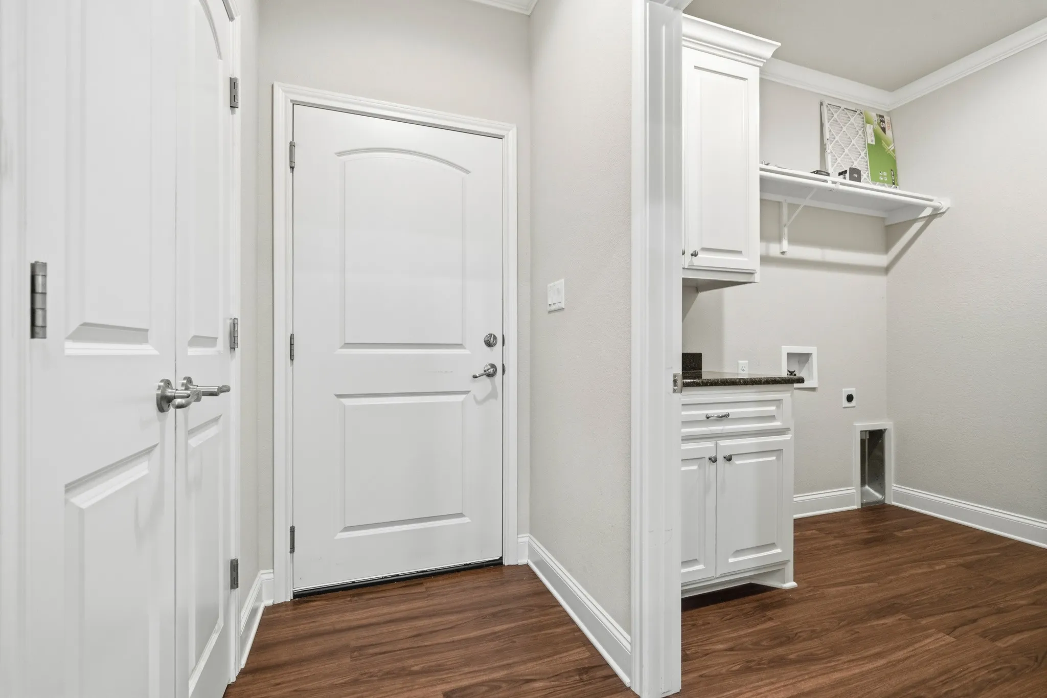 Pantry on left and Laundry Room on the right
