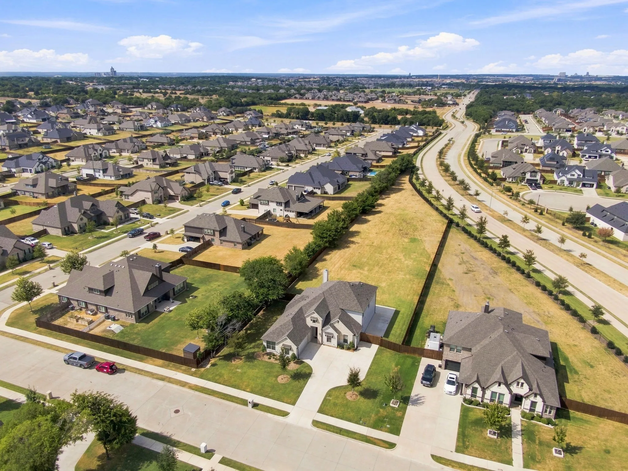 View of home and 1 acre lot