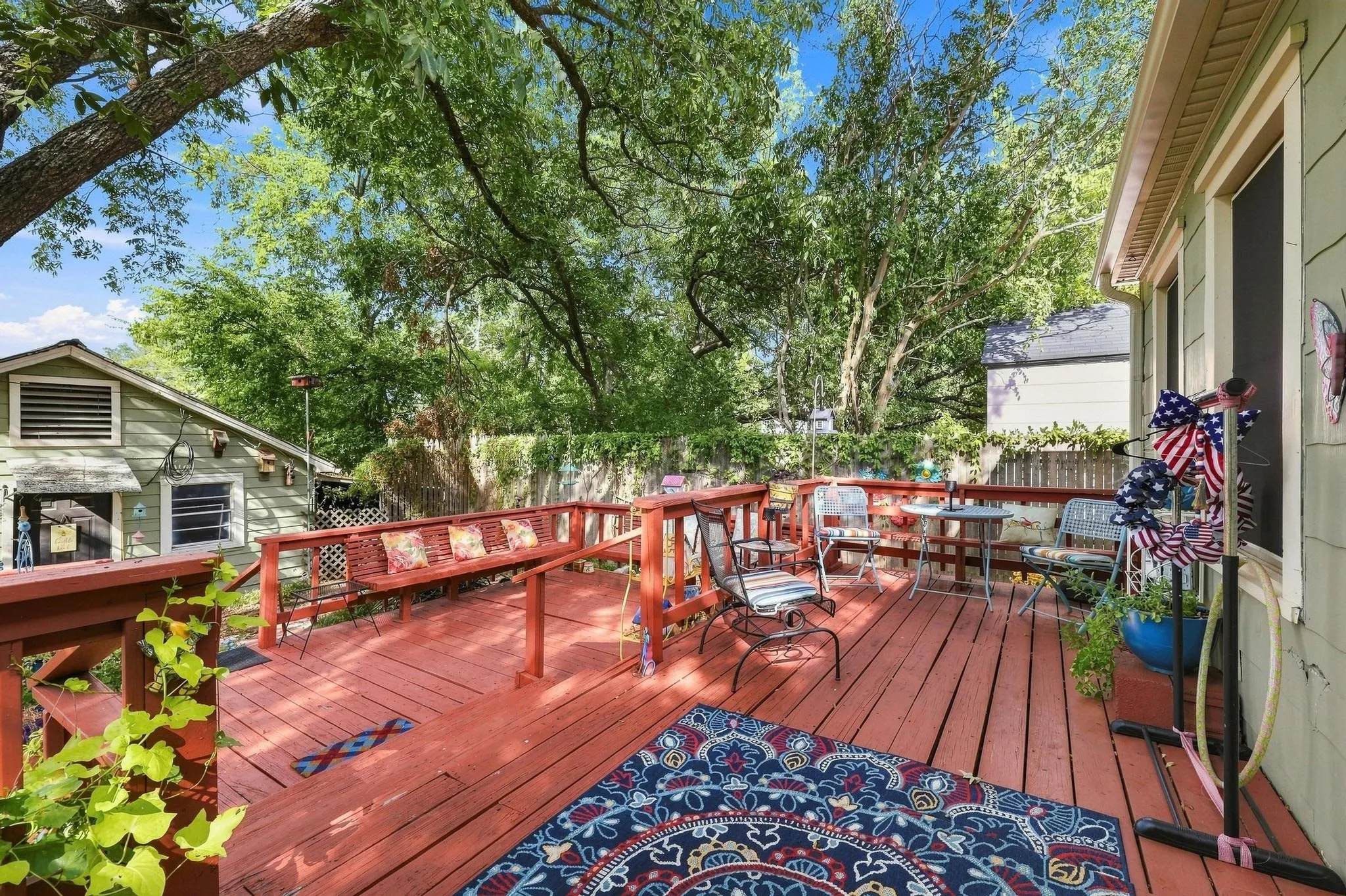 multi level deck provides plenty of room for grilling or entertaining
