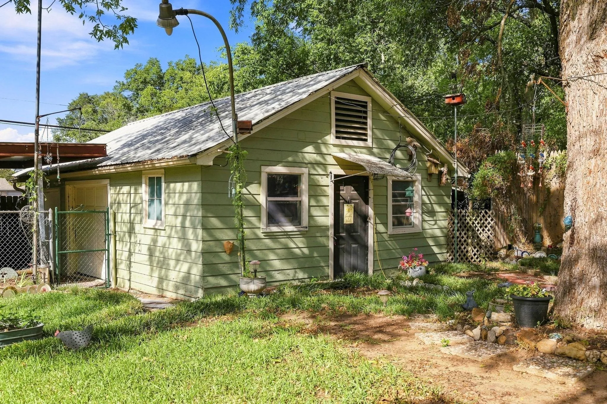 detached garage serves as storage and workshop