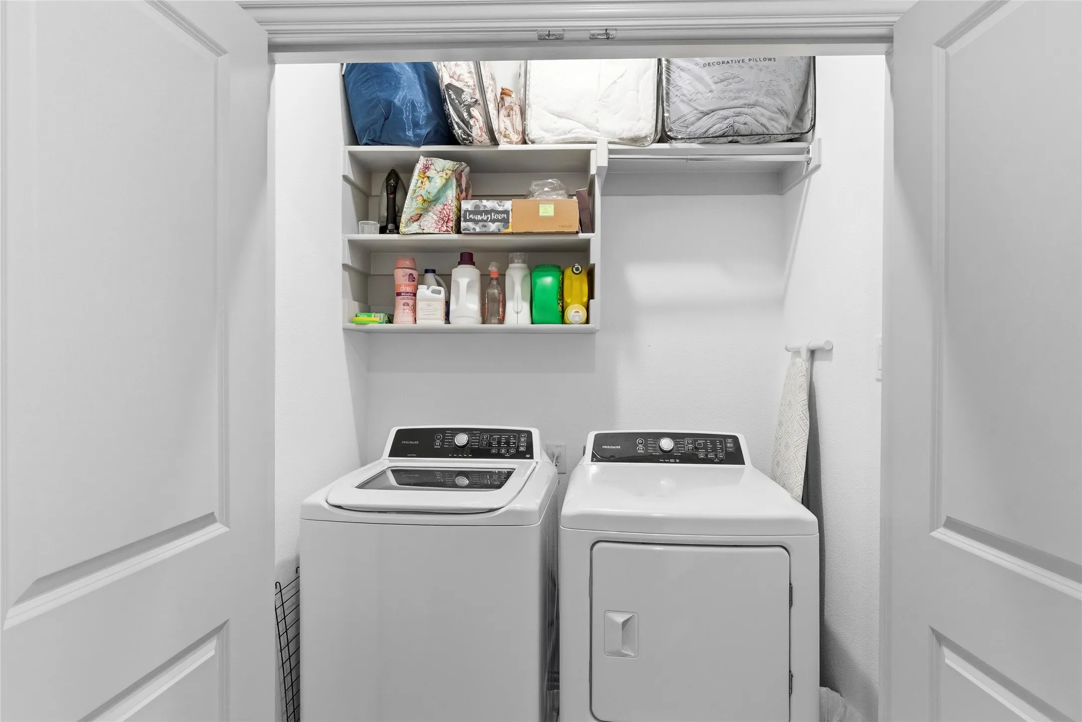 Built-in shelving for storage