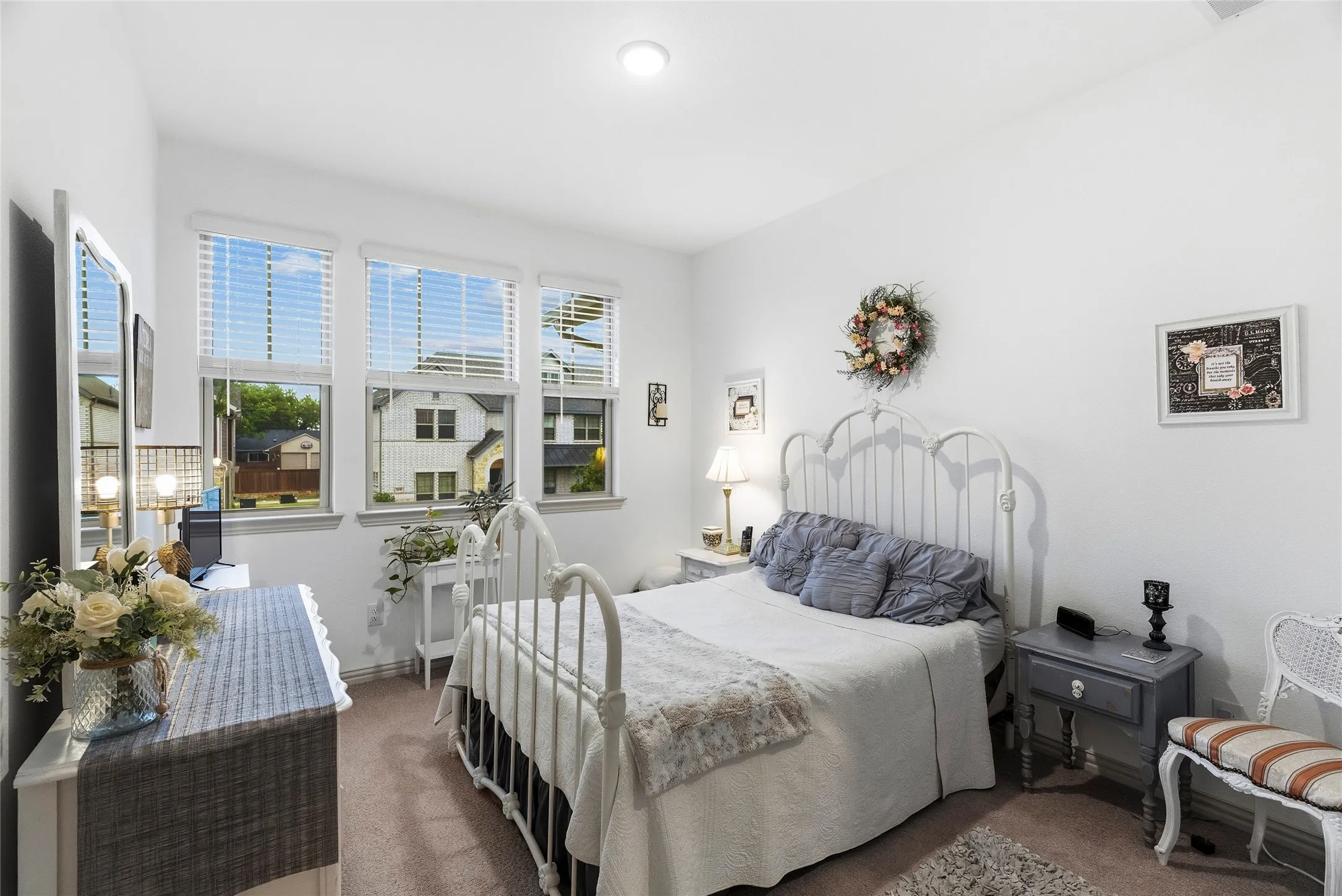 White walls with carpet flooring