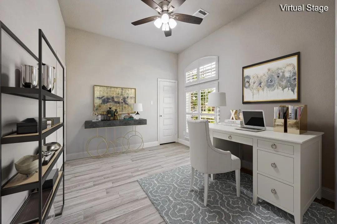 Virtually staged office.