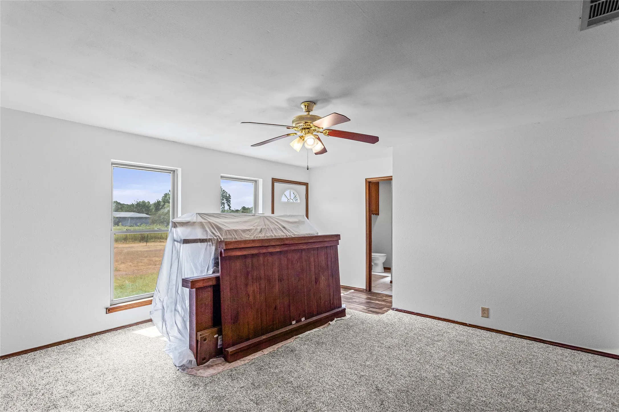 Middle bedroom has exterior door