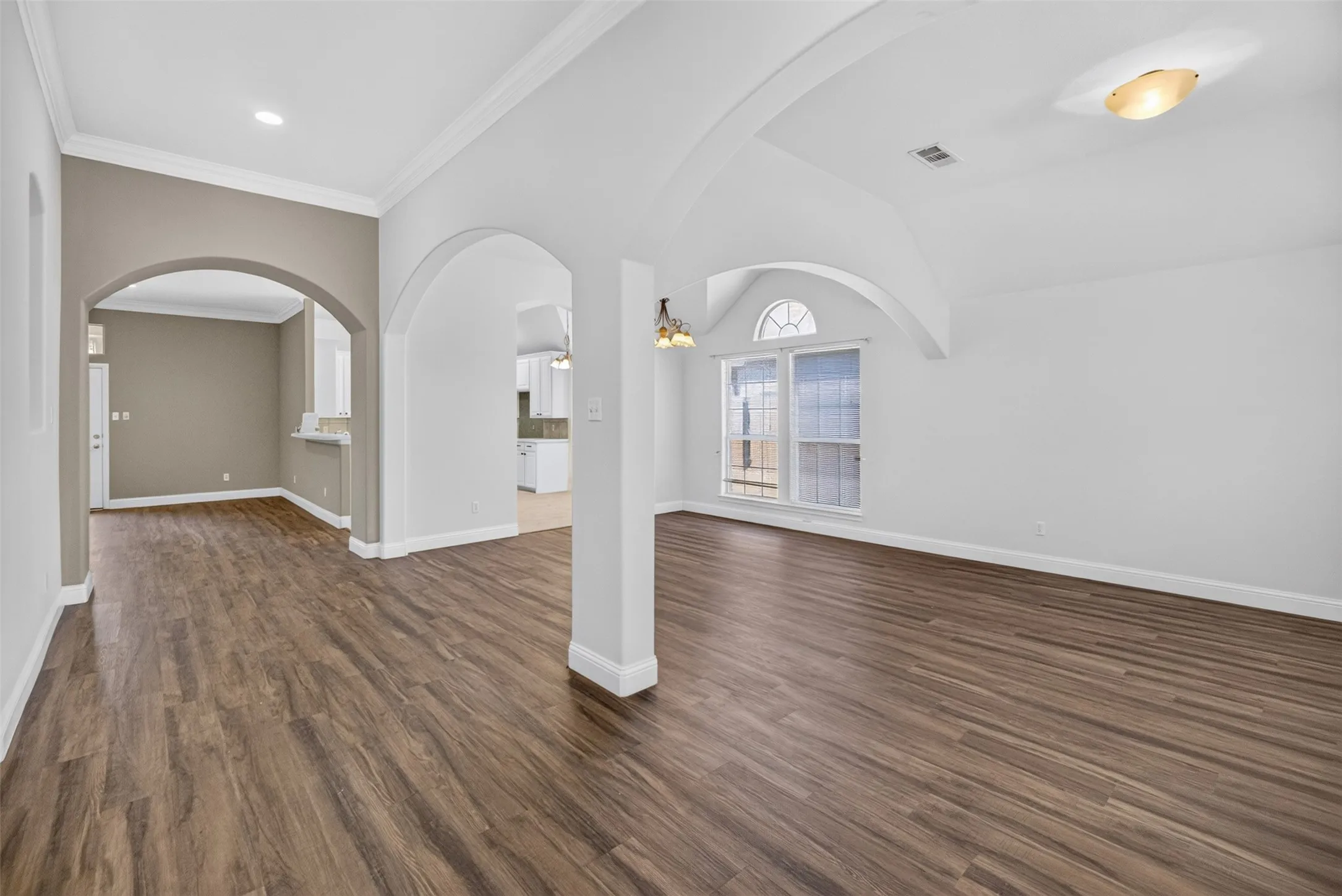 Main entry and dining area. Could also be used for an office or game room area.