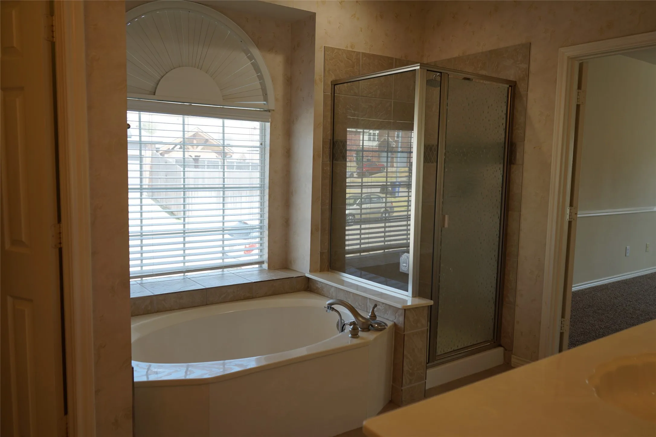 Soaking tub and walk in shower