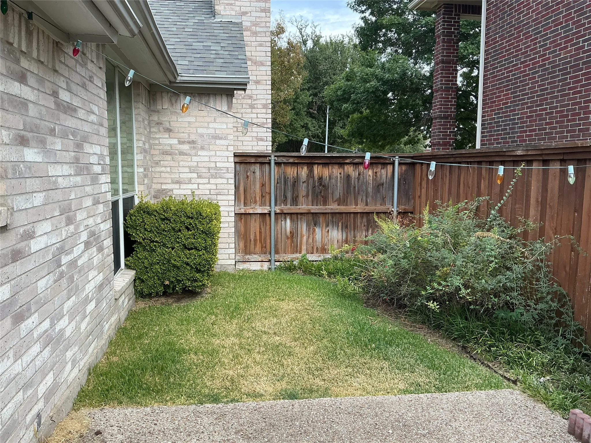 cozy yard with open patio