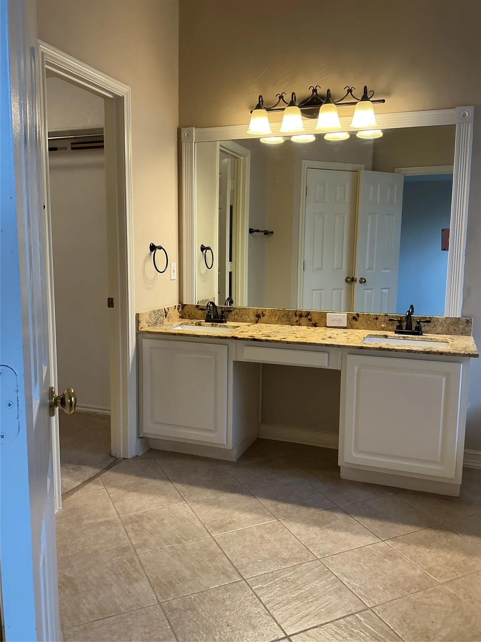 primary bath with double sink