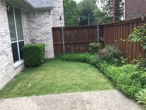 private yard with open patio