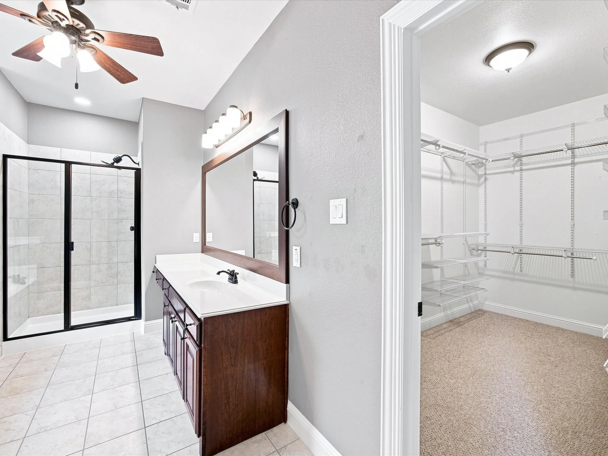 Master bath with huge closet