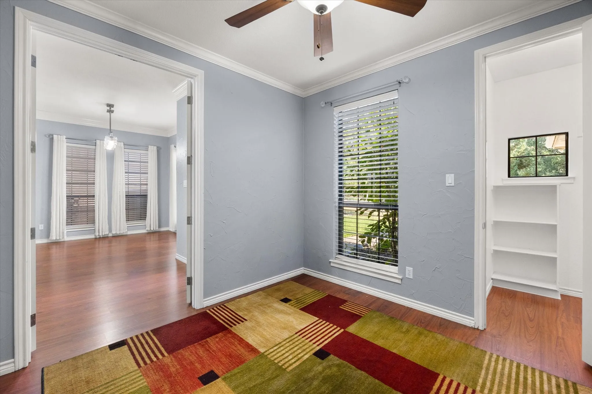 3rd Bedroom or large OFFICE-light bright & fun closet/storage!  You decide.  French doors open just off the entry.