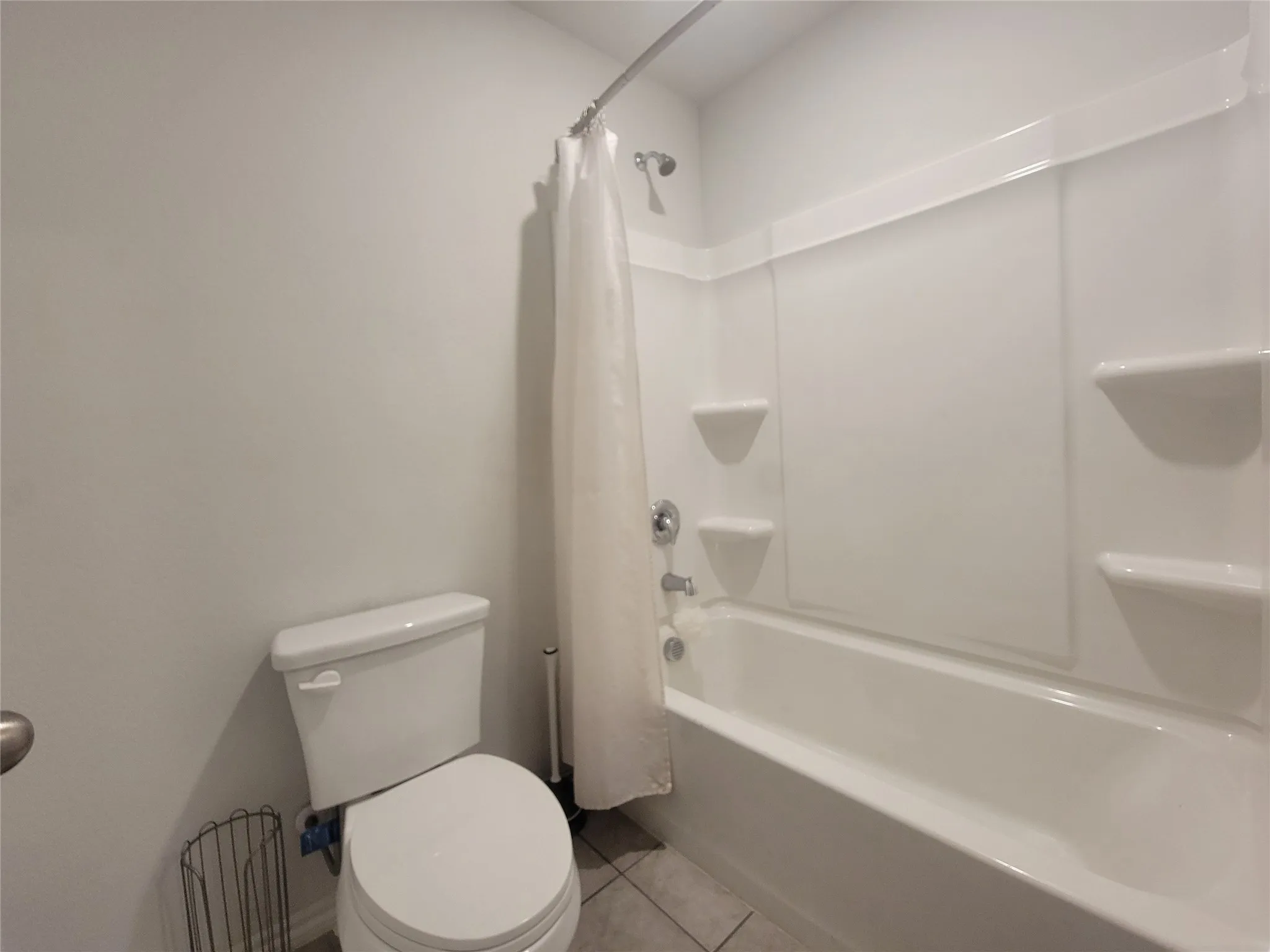 White toilet with a porcelain finish