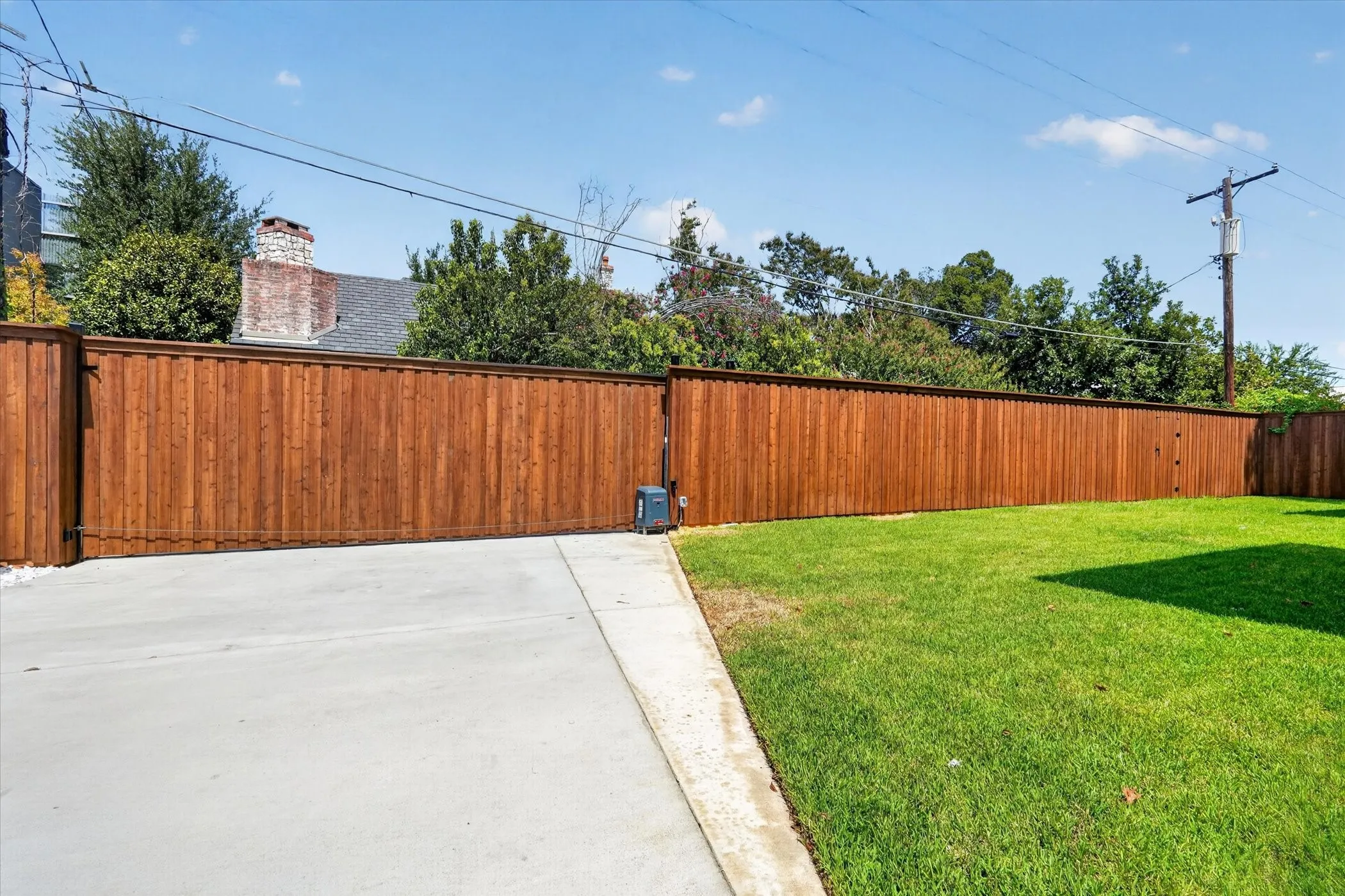 Fully enclosed backyard.