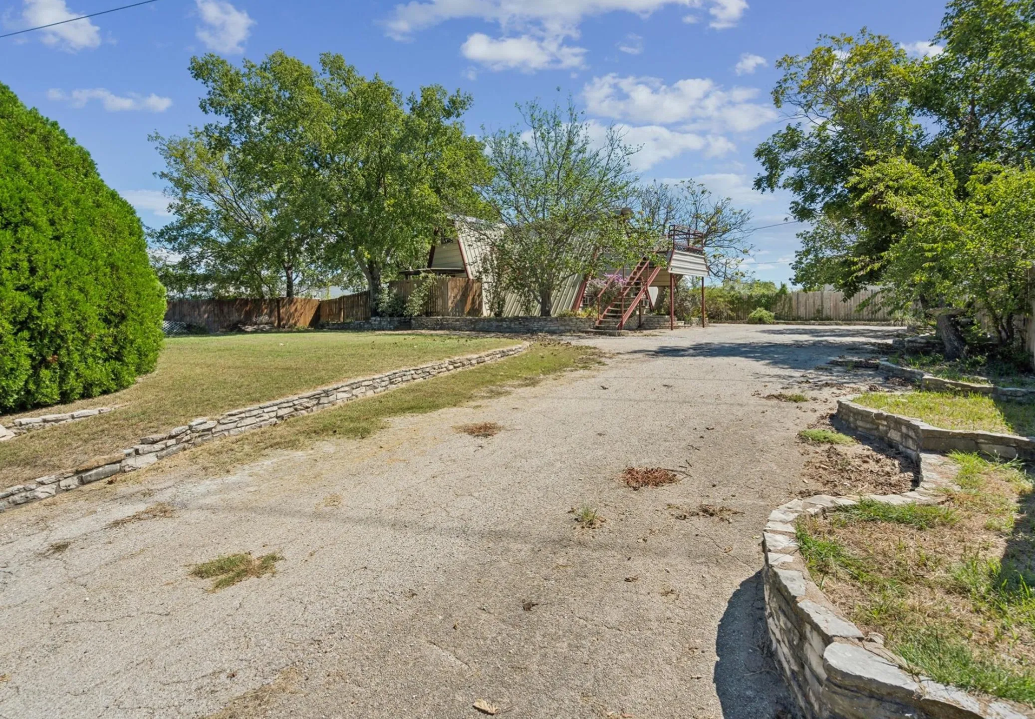 View of the driveway