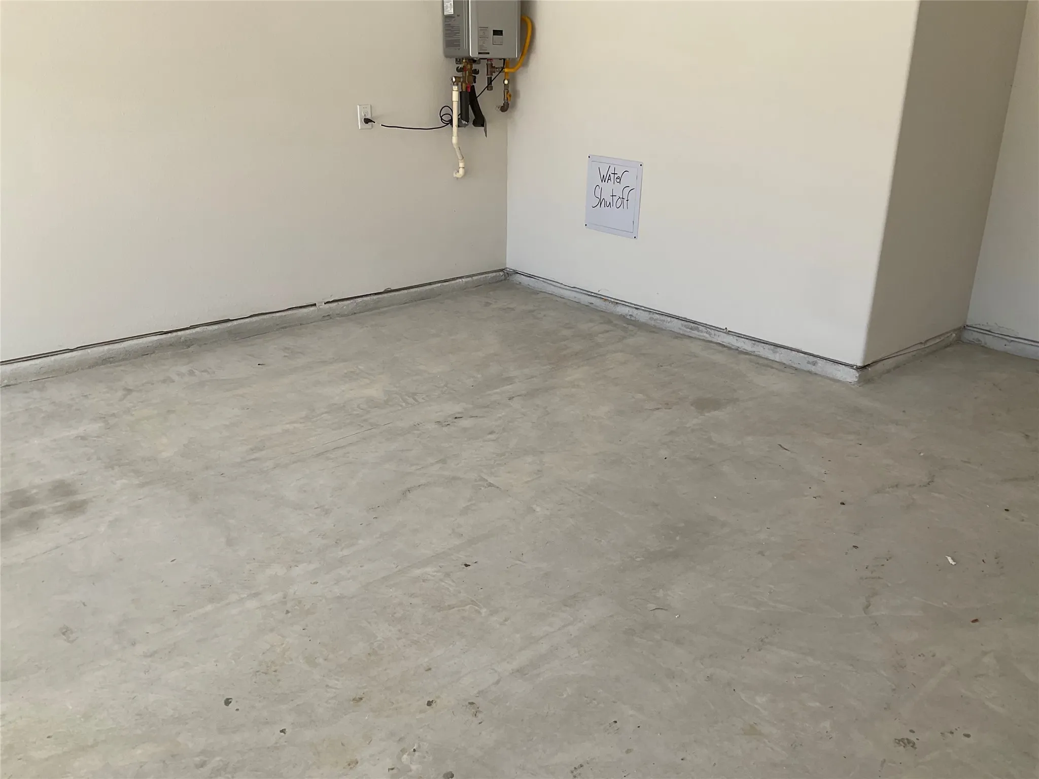Garage with water heater