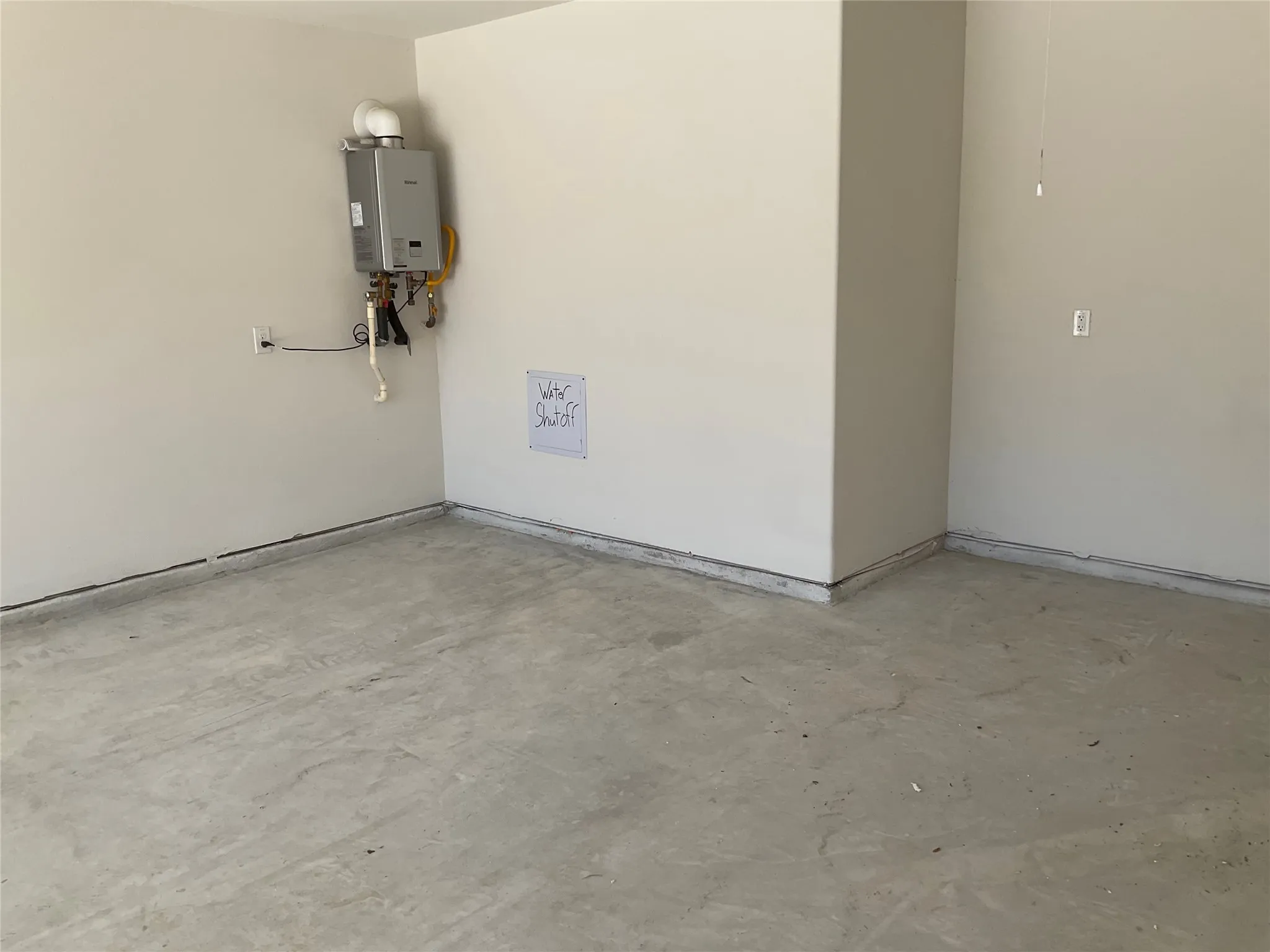Garage with water heater