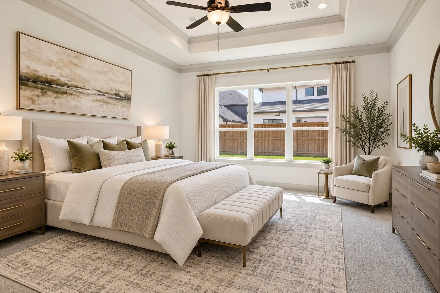 Virtually staged bedroom