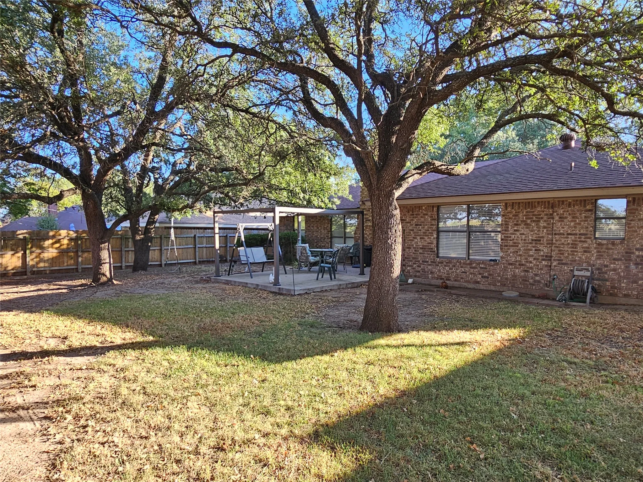 Nice sized back yard with lots of shade trees