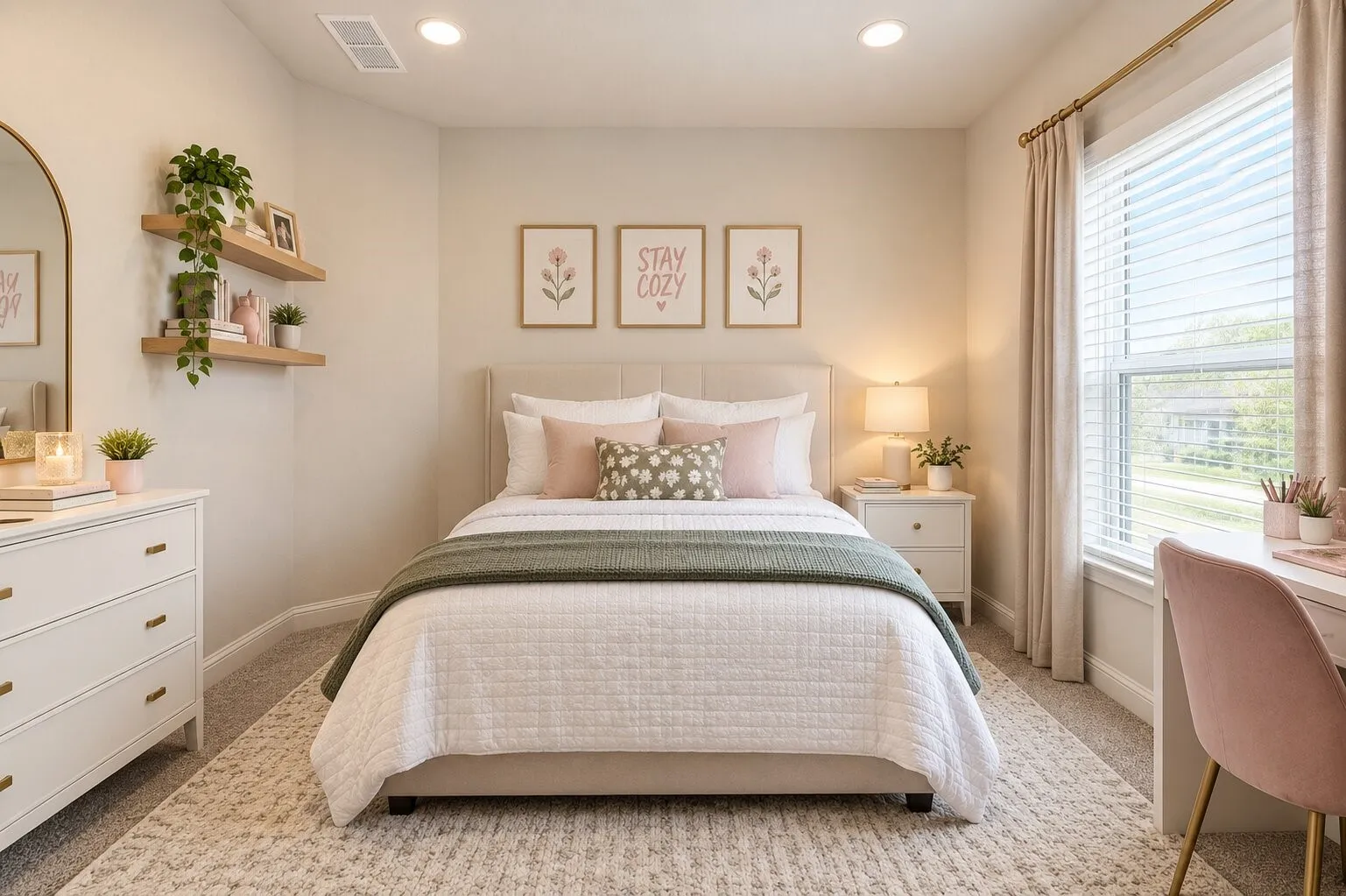 virtually staged bedroom