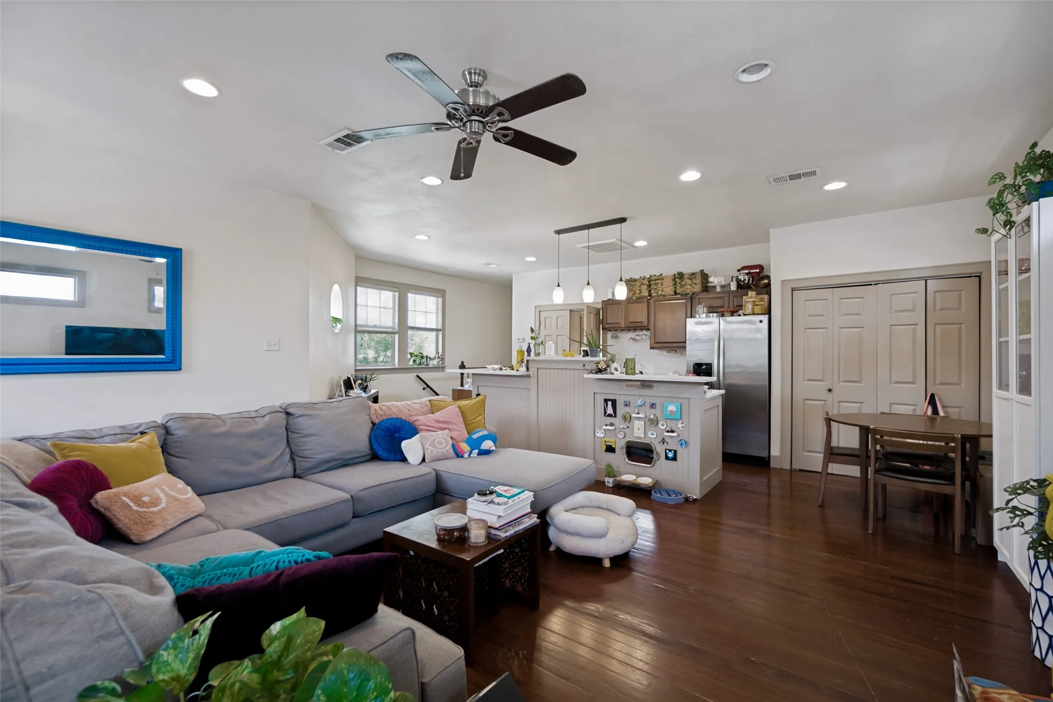 Hardwood-style flooring throughout