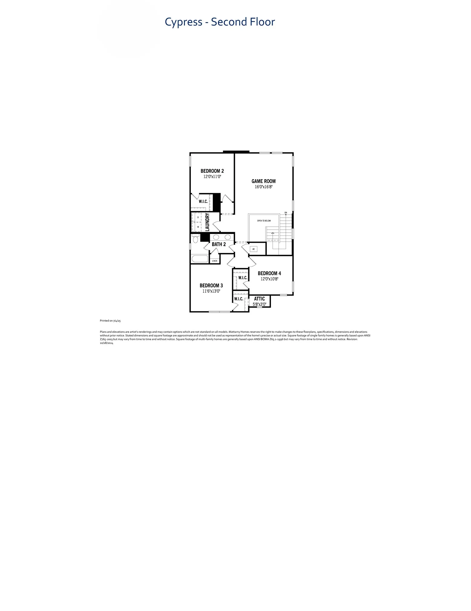 Cypress - Second Floor