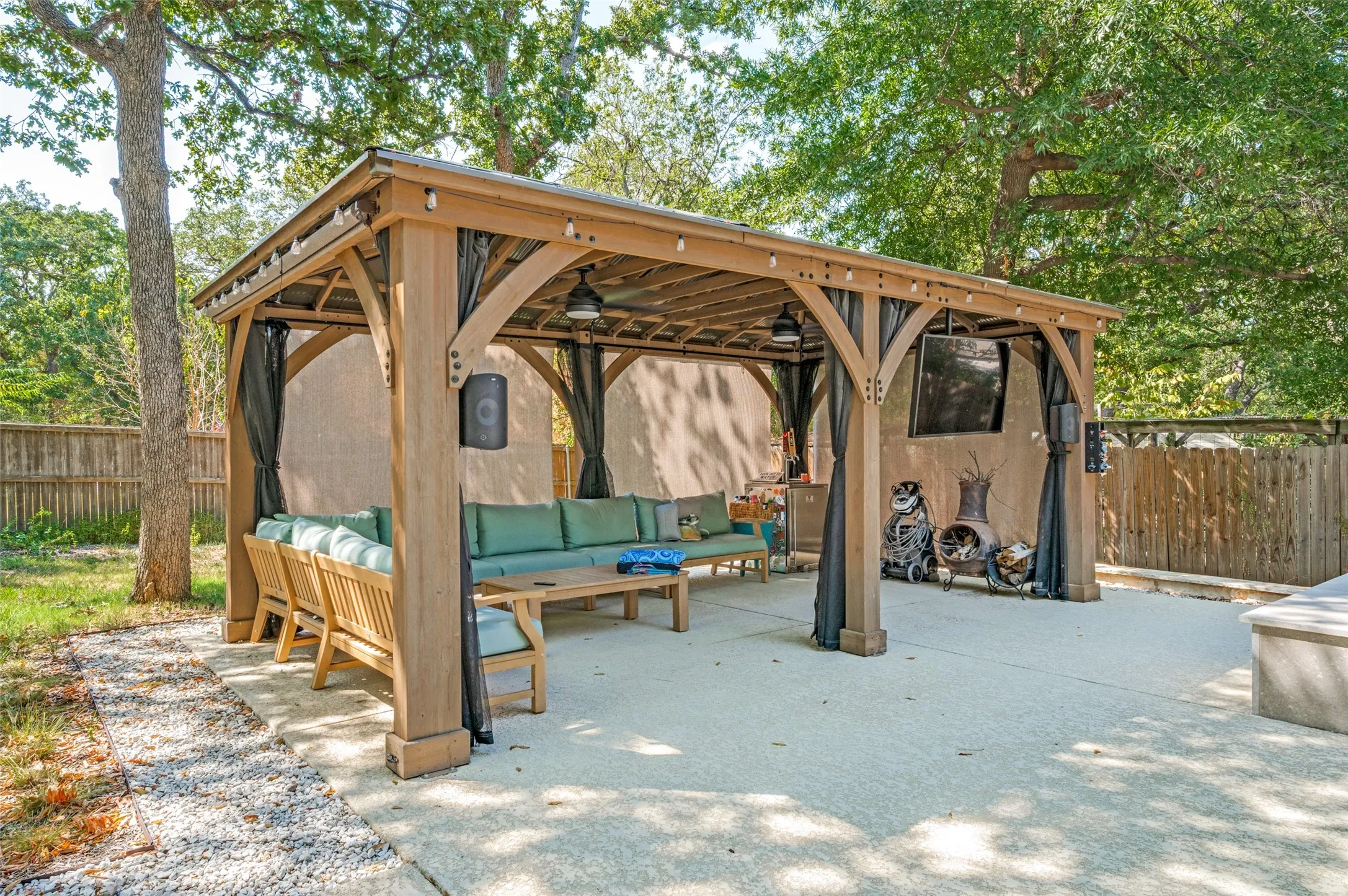 Gazebo anchored down to patio